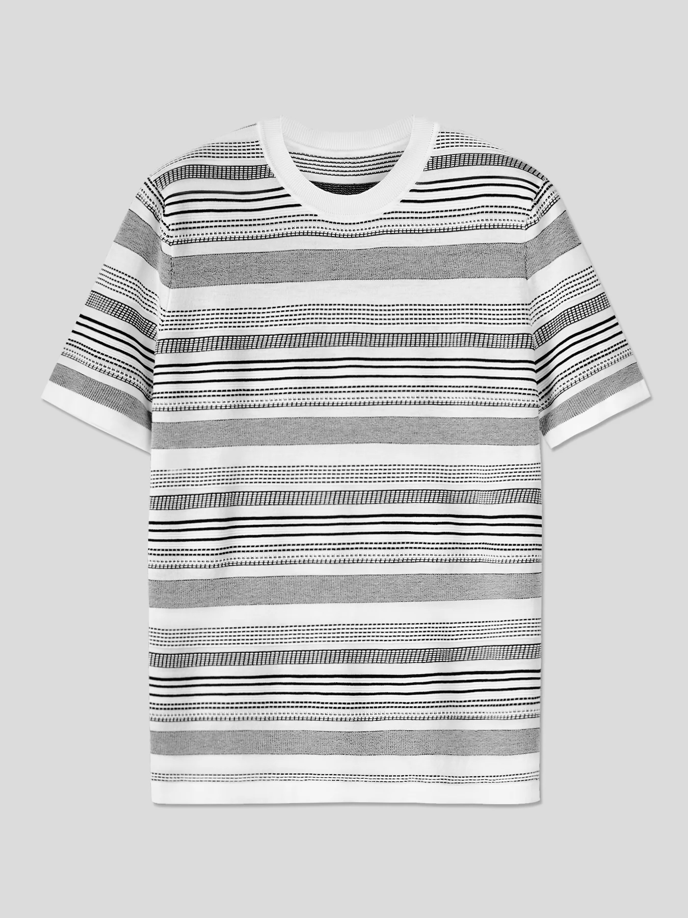 CoolKnit Breathable Striped Short Sleeve Knitted T-Shirt - Image 6