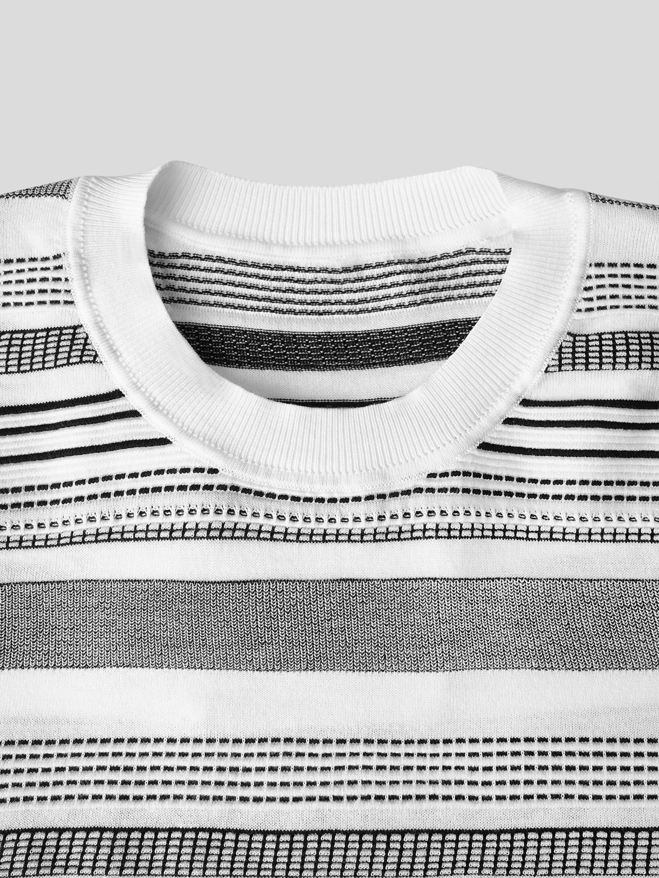 CoolKnit Breathable Striped Short Sleeve Knitted T-Shirt - Image 7