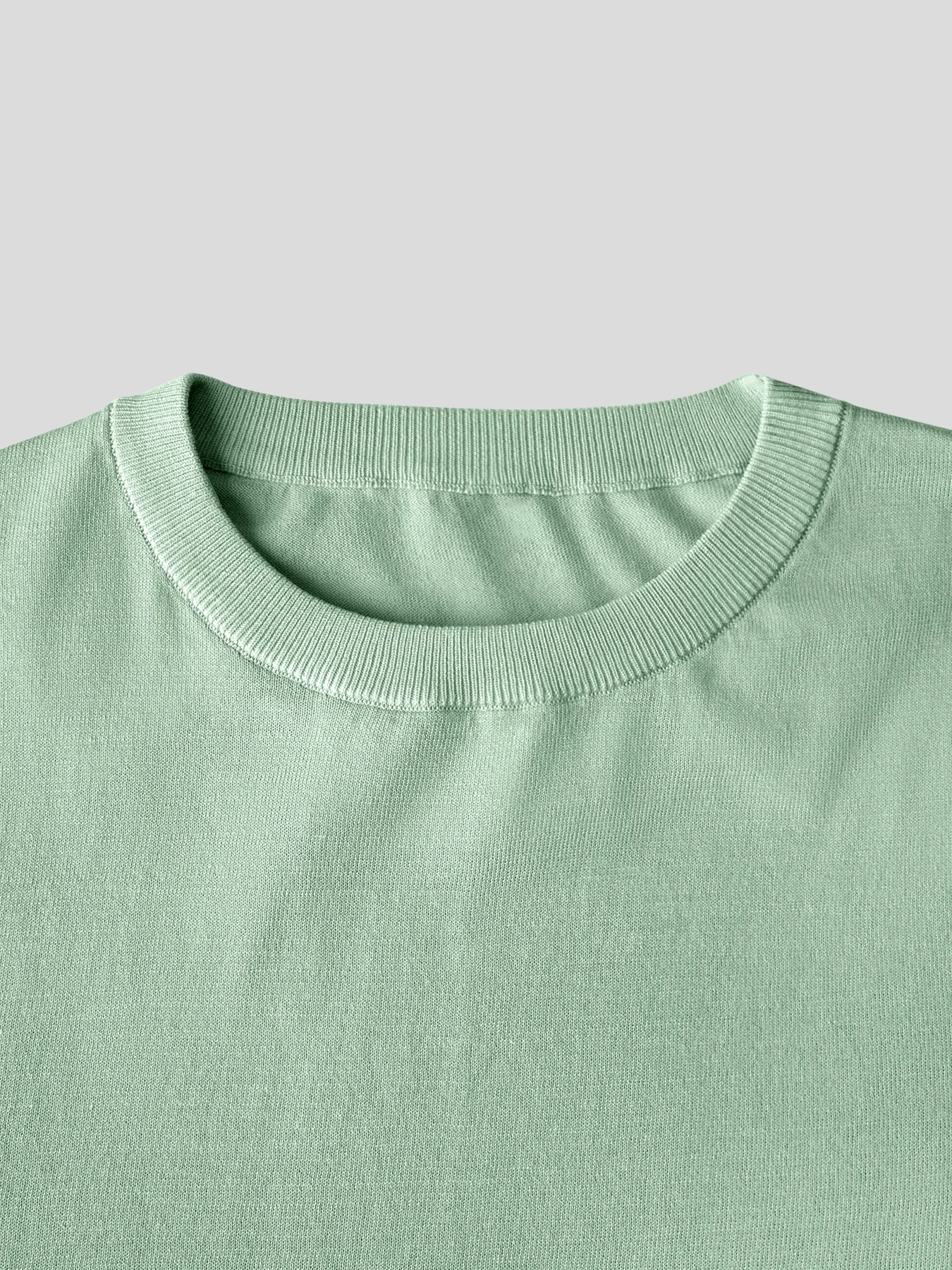 CoolKnit Color Blocked Cuffs Short Sleeve Knitted T-Shirt - Image 20