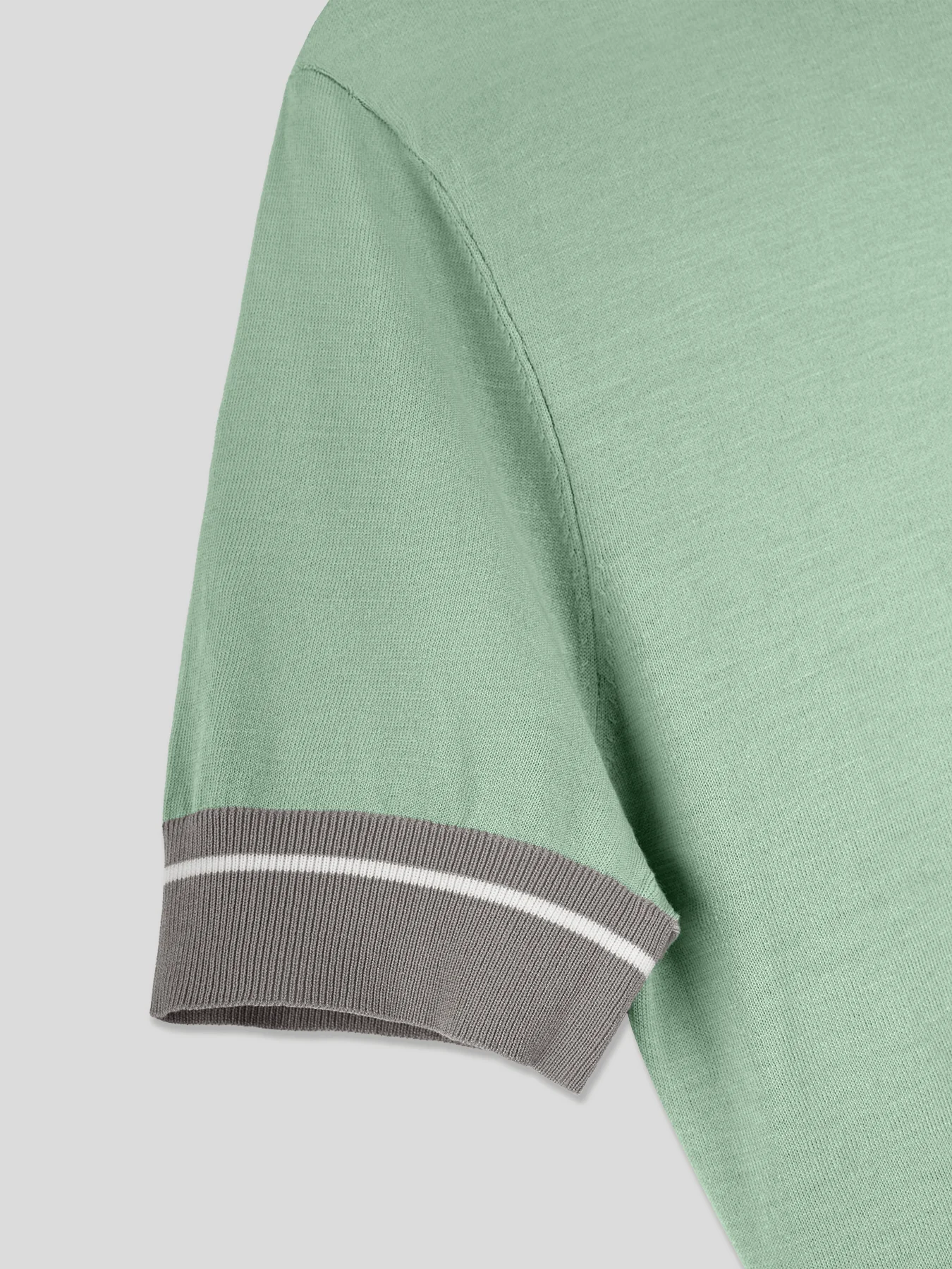 CoolKnit Color Blocked Cuffs Short Sleeve Knitted T-Shirt - Image 21