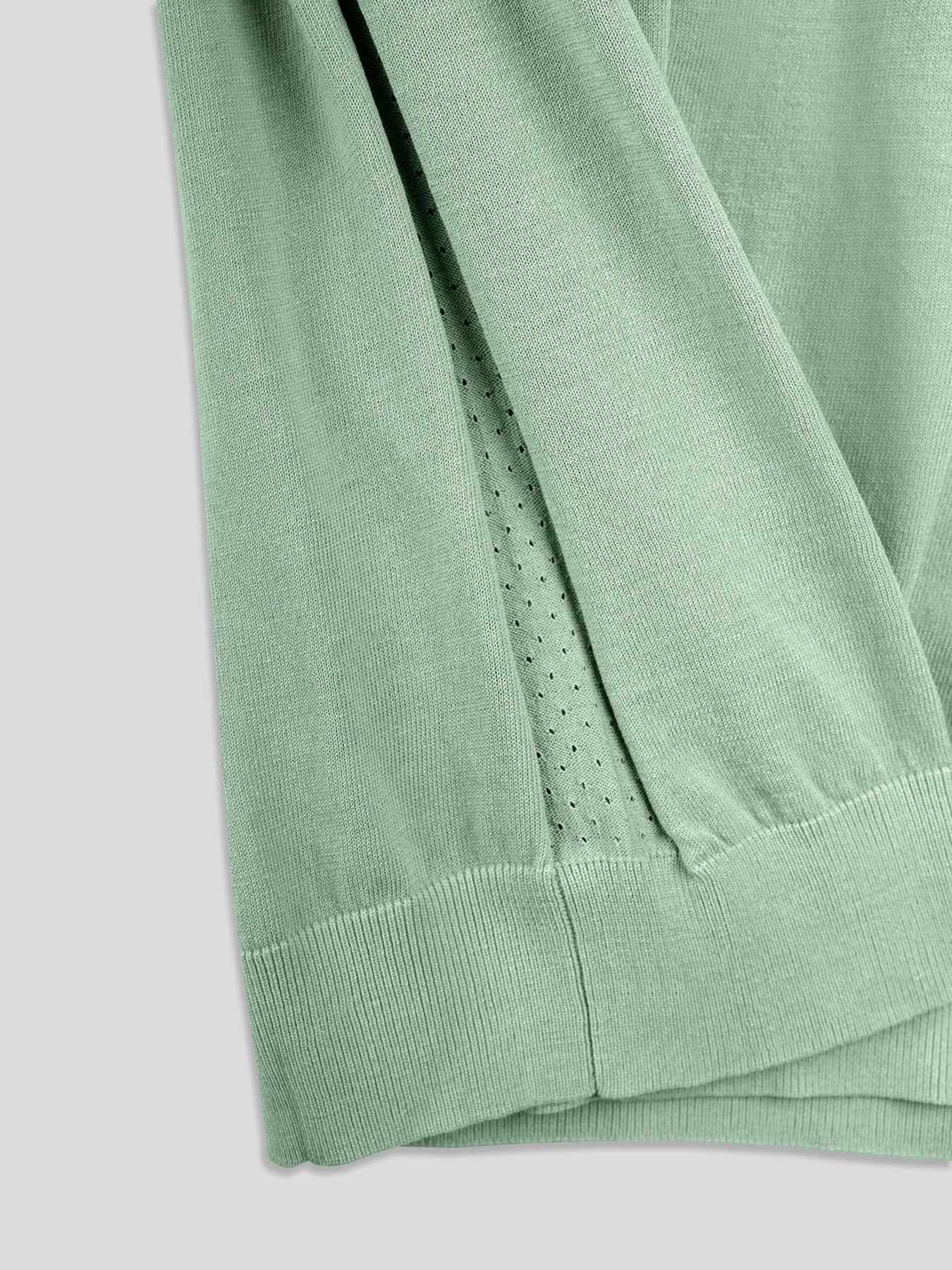 CoolKnit Color Blocked Cuffs Short Sleeve Knitted T-Shirt - Image 23