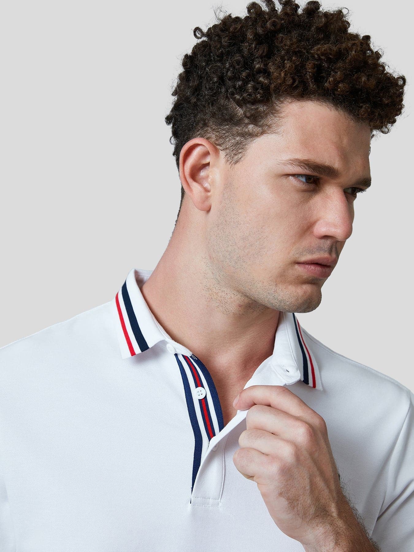Classic Jacquard Collar Polo Shirt - Image 10