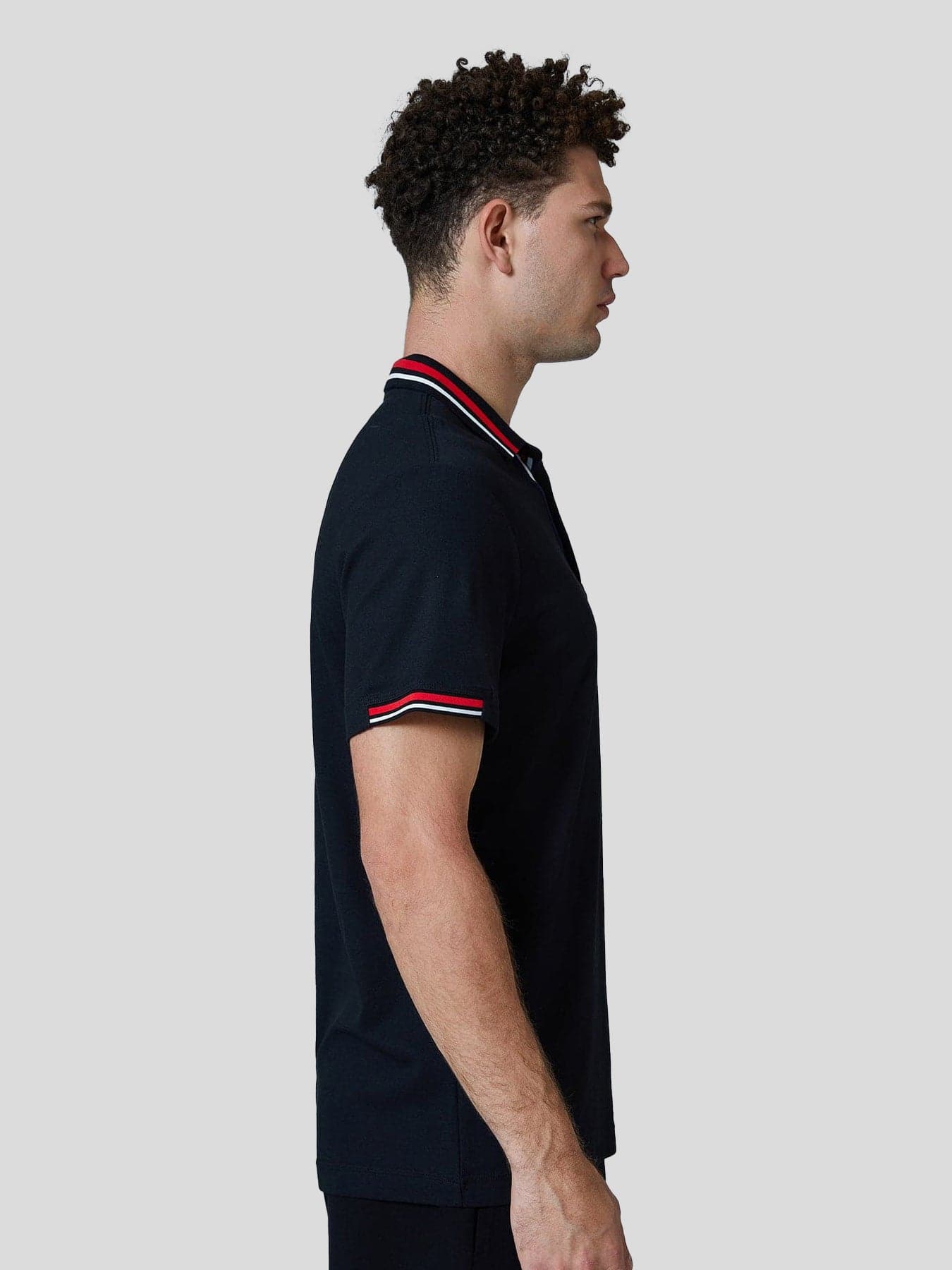 Classic Jacquard Collar Polo Shirt - Image 17