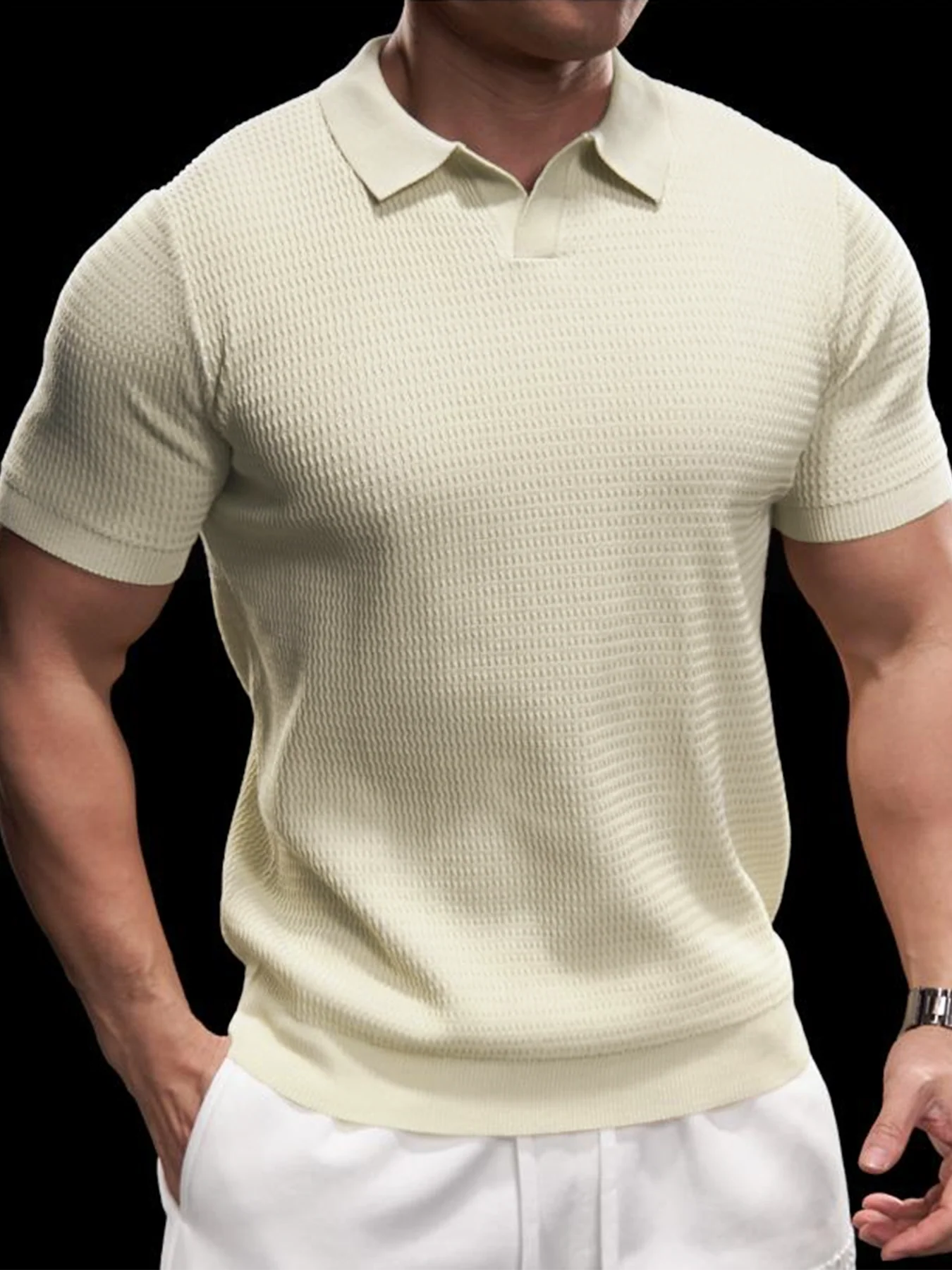 FlexKnit Active Knitted Buttonless Polo - Image 5
