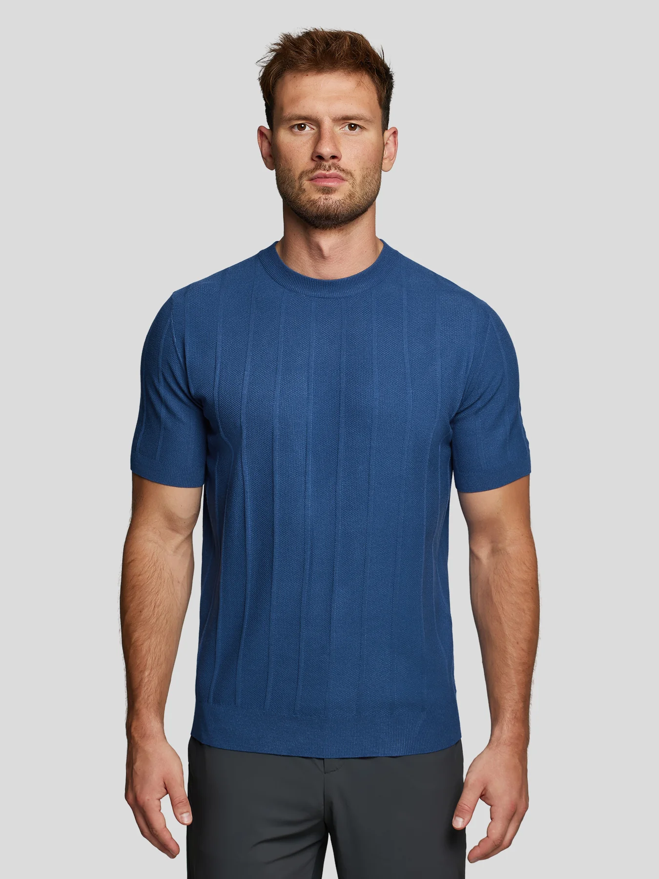 GentleKnit Breathable Striped Short Sleeve Knitted T-Shirt - Image 20