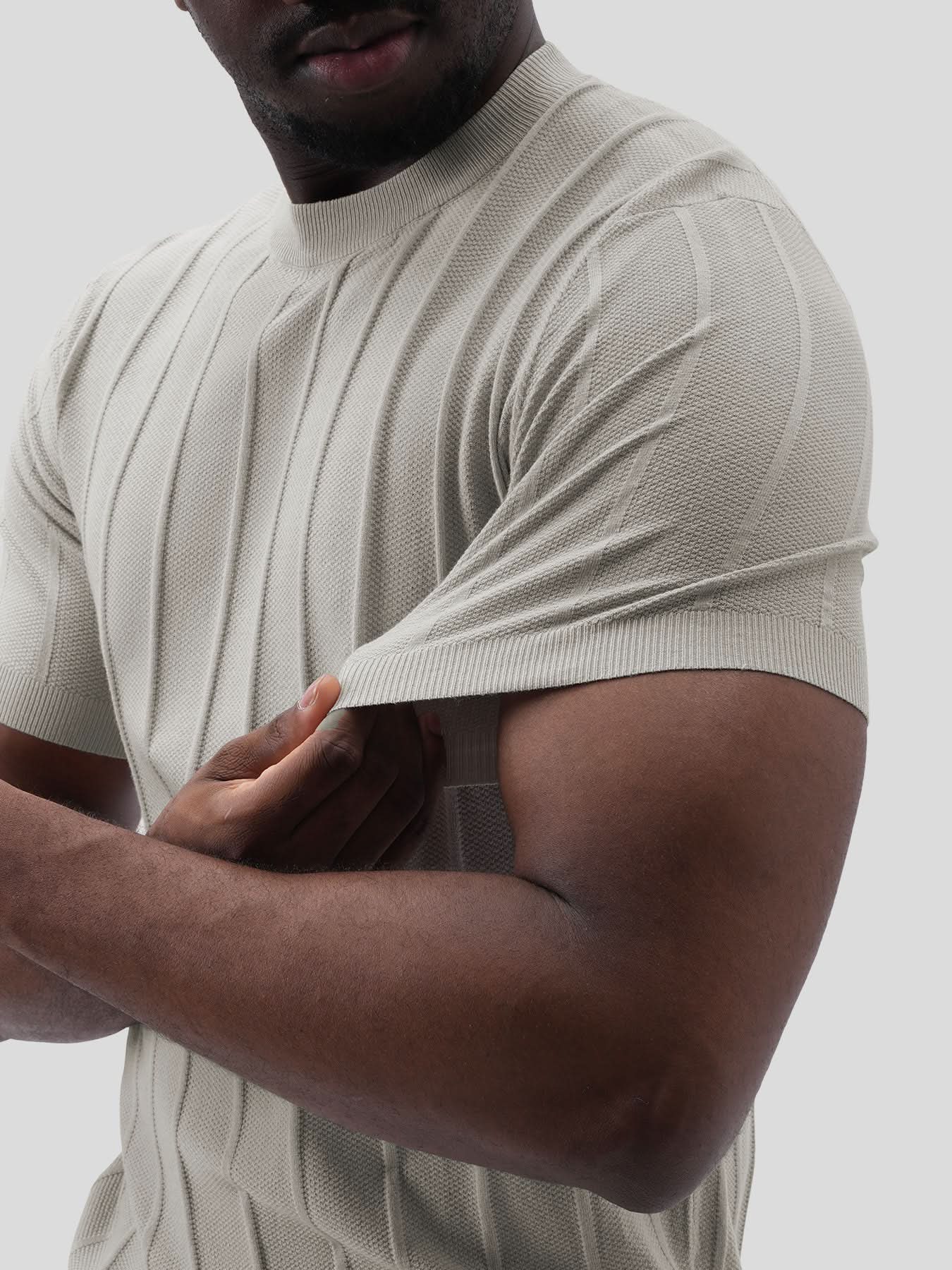 GentleKnit Breathable Striped Short Sleeve Knitted T-Shirt - Image 31