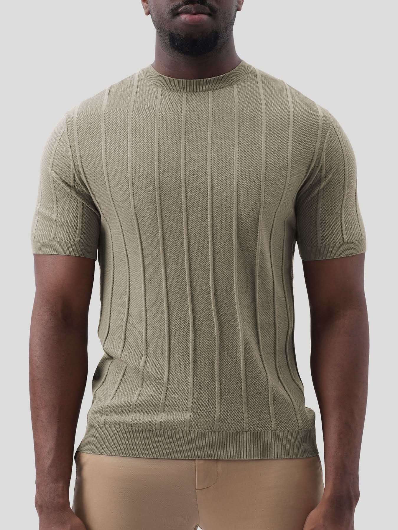 GentleKnit Breathable Striped Short Sleeve Knitted T-Shirt - Image 32