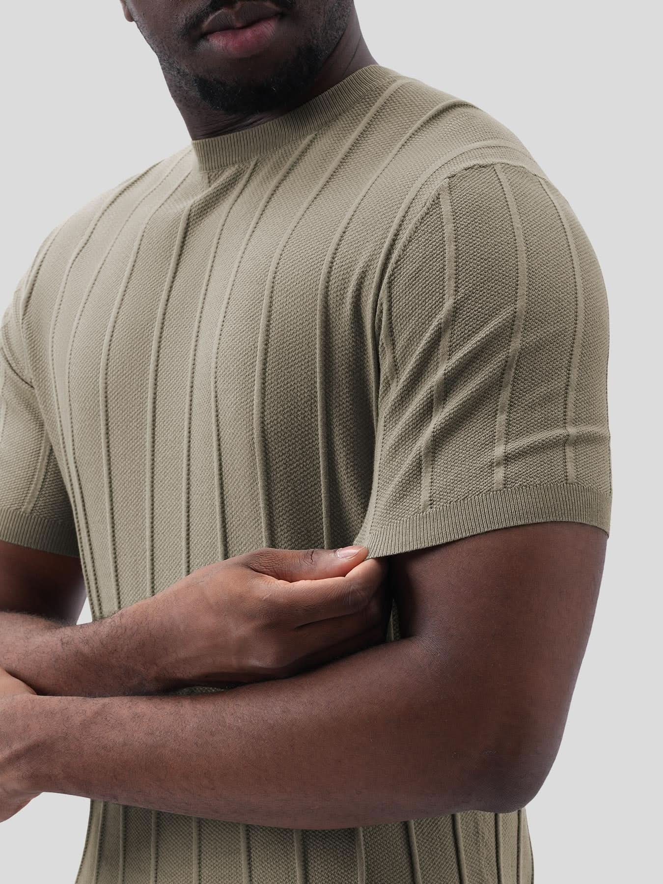 GentleKnit Breathable Striped Short Sleeve Knitted T-Shirt - Image 36