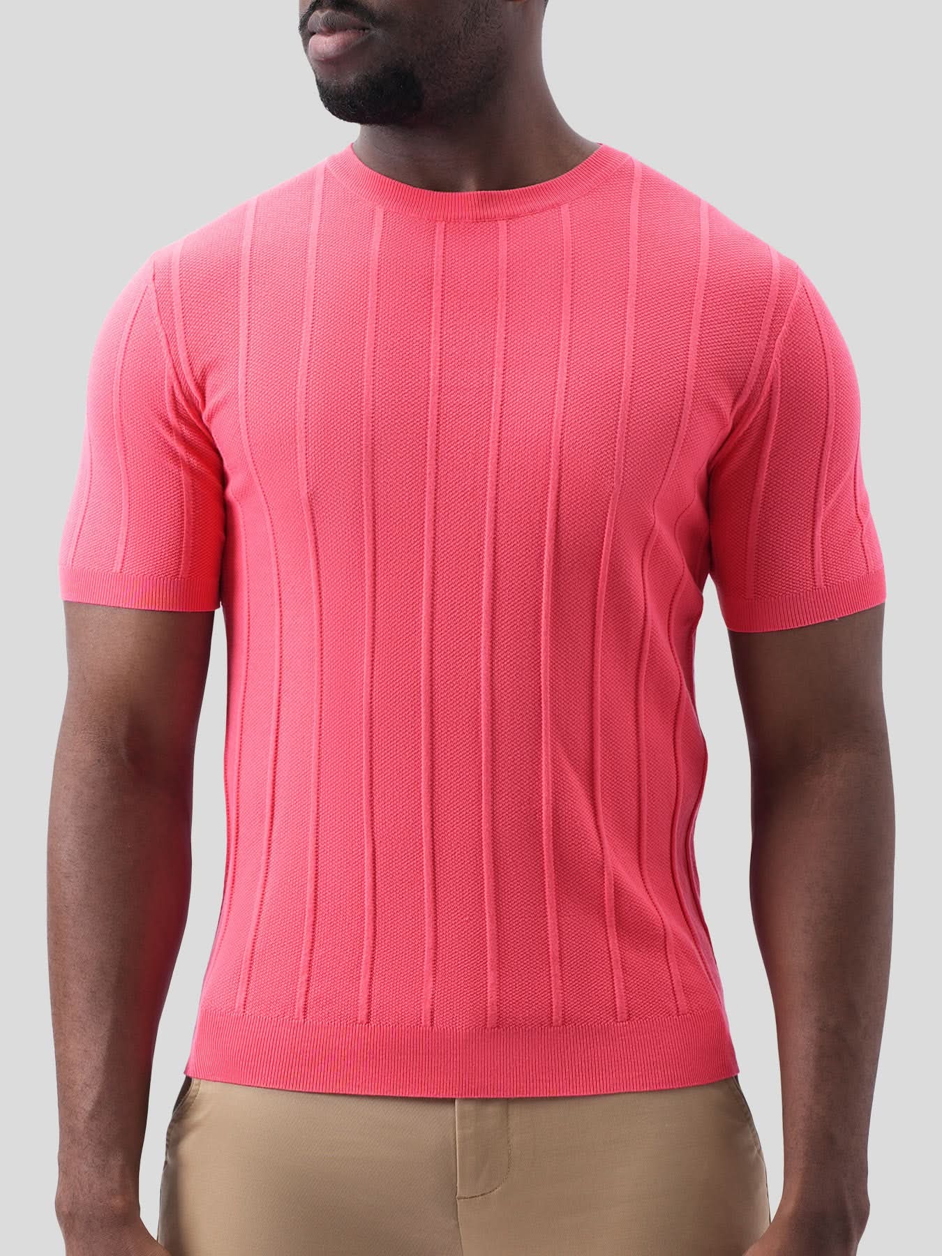 GentleKnit Breathable Striped Short Sleeve Knitted T-Shirt - Image 37