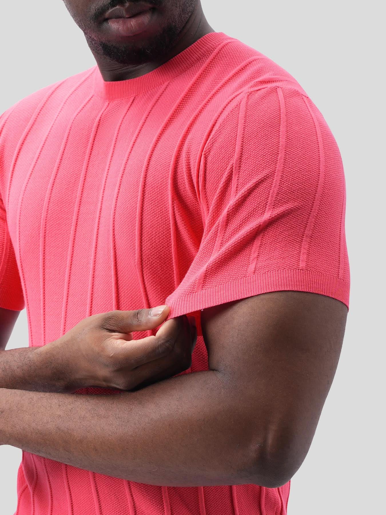 GentleKnit Breathable Striped Short Sleeve Knitted T-Shirt - Image 40