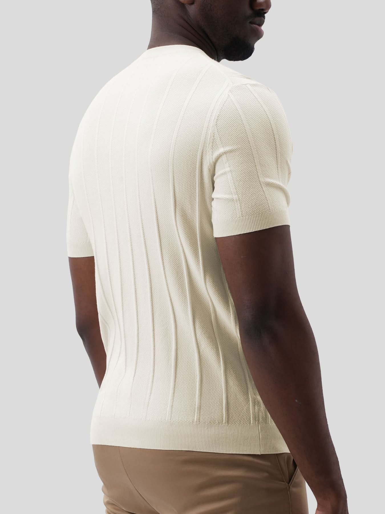 GentleKnit Breathable Striped Short Sleeve Knitted T-Shirt - Image 43