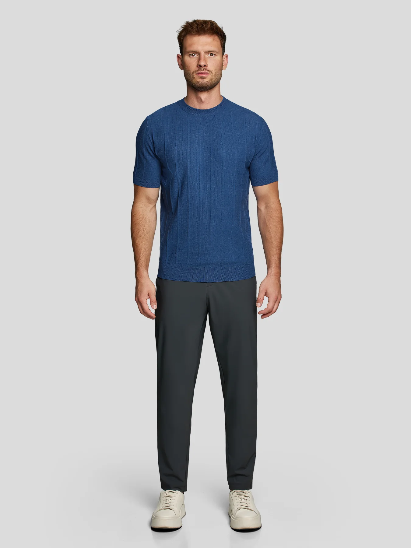 GentleKnit Breathable Striped Short Sleeve Knitted T-Shirt - Image 23