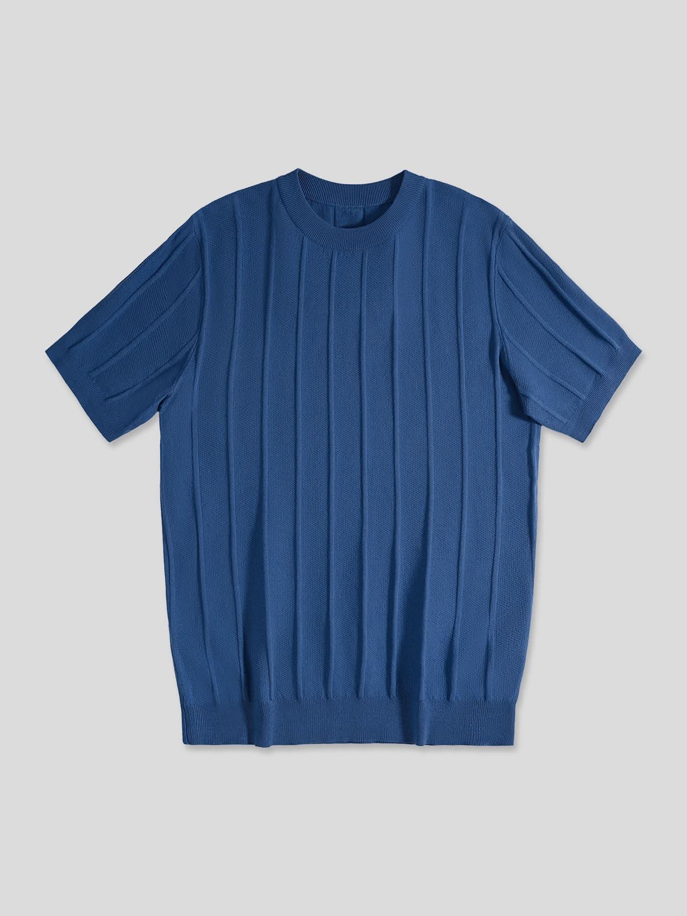 GentleKnit Breathable Striped Short Sleeve Knitted T-Shirt - Image 25