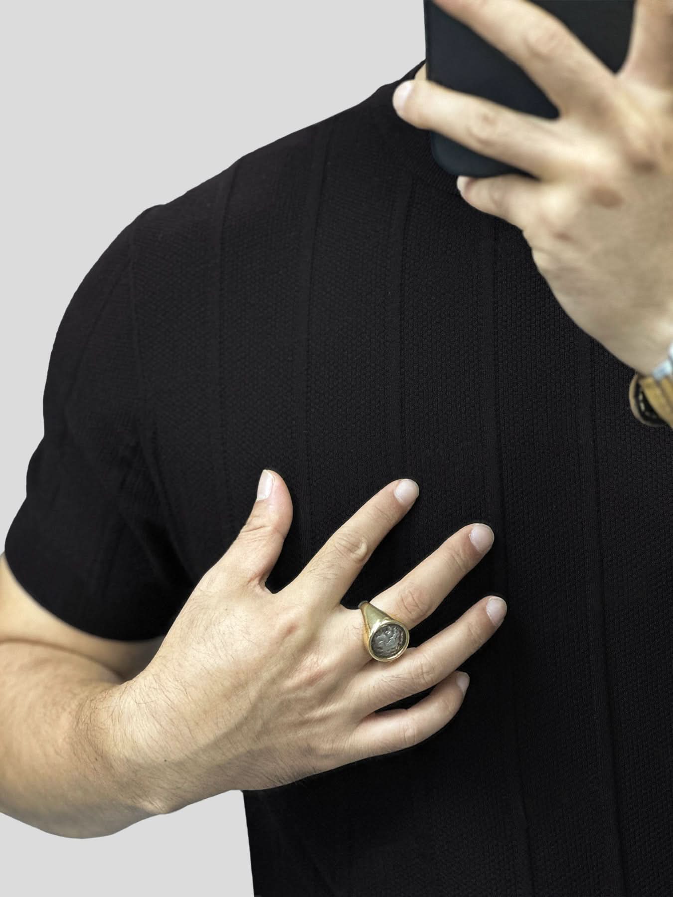 GentleKnit Breathable Striped Short Sleeve Knitted T-Shirt - Image 14