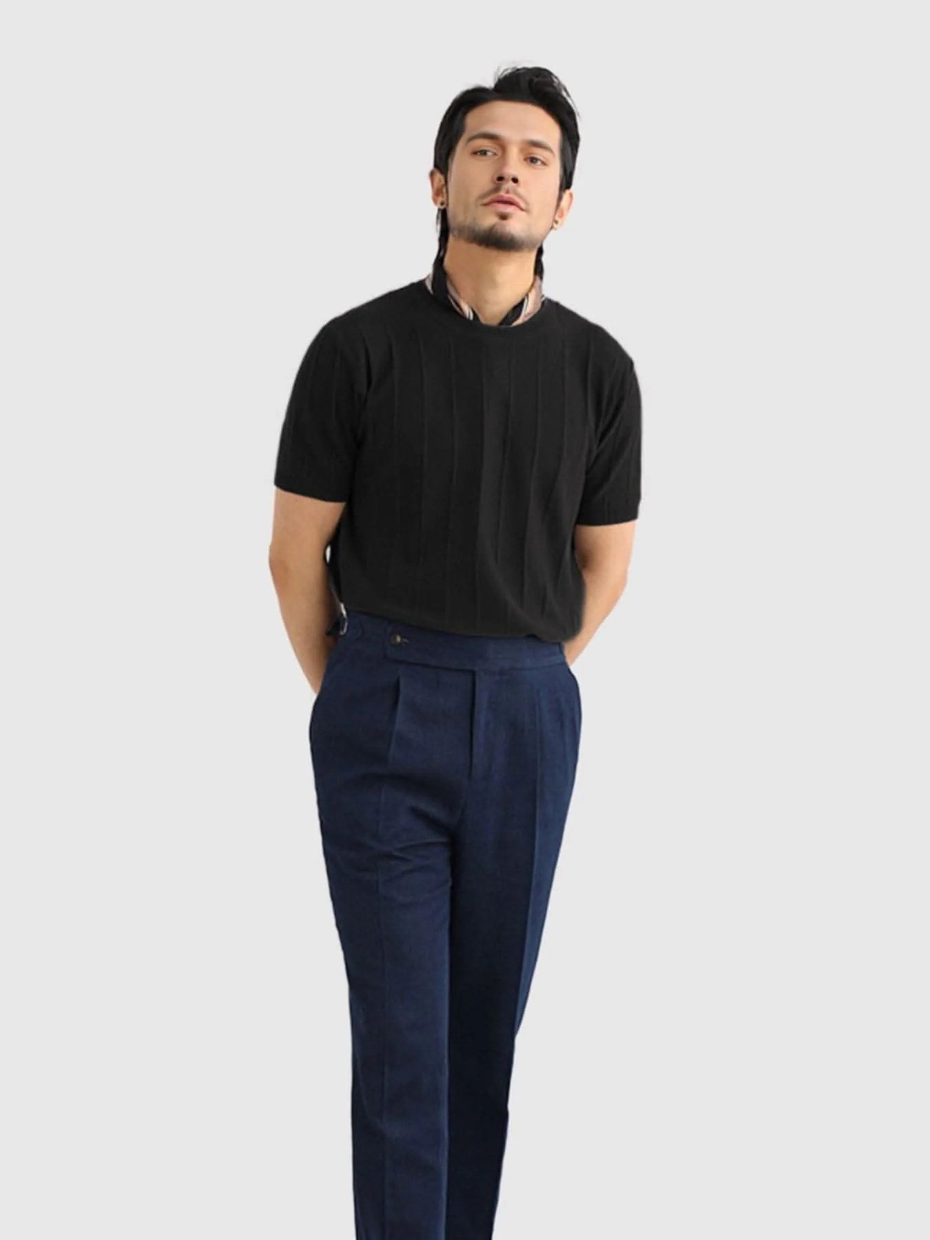 GentleKnit Breathable Striped Short Sleeve Knitted T-Shirt - Image 16