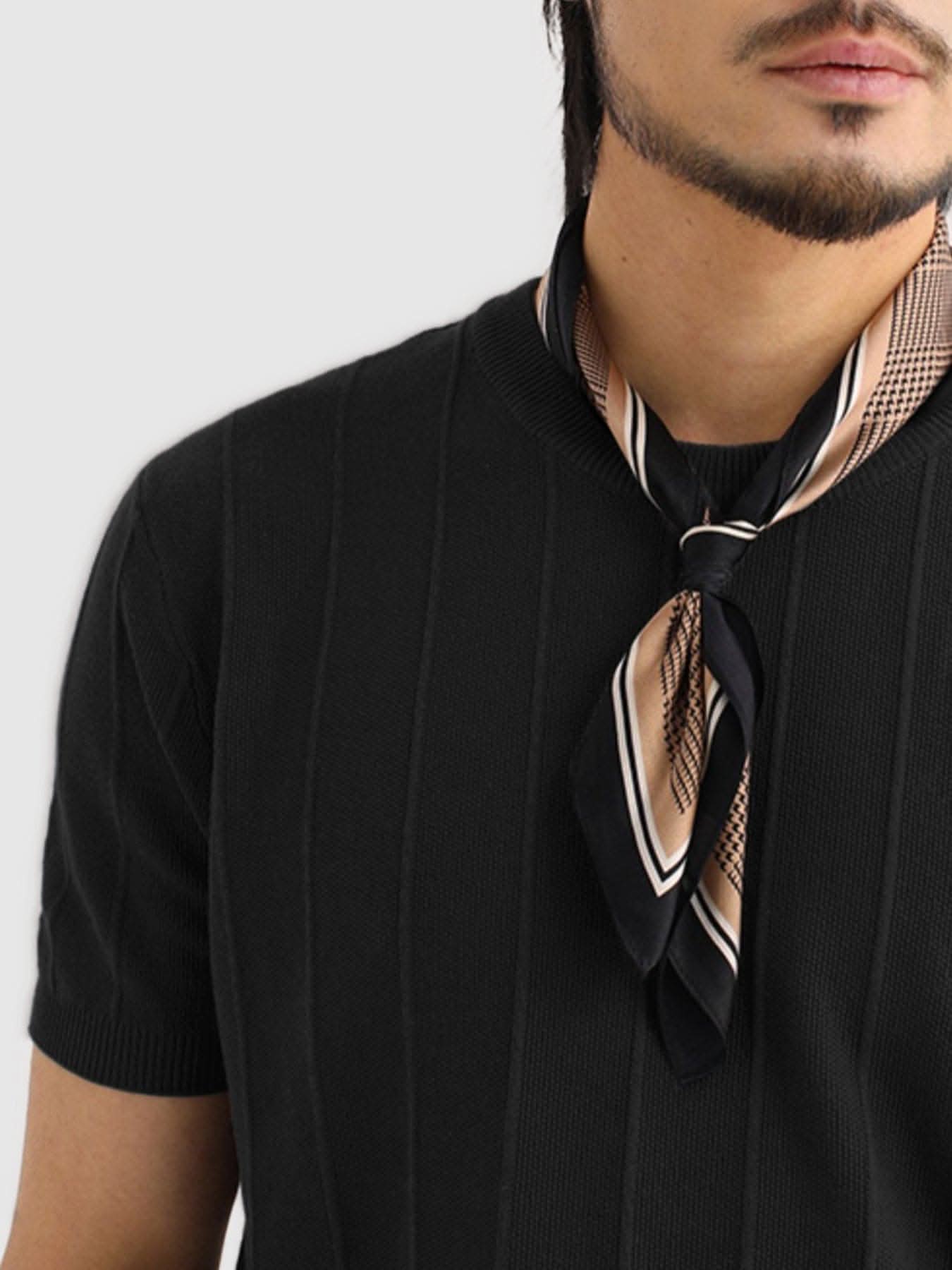 GentleKnit Breathable Striped Short Sleeve Knitted T-Shirt - Image 17