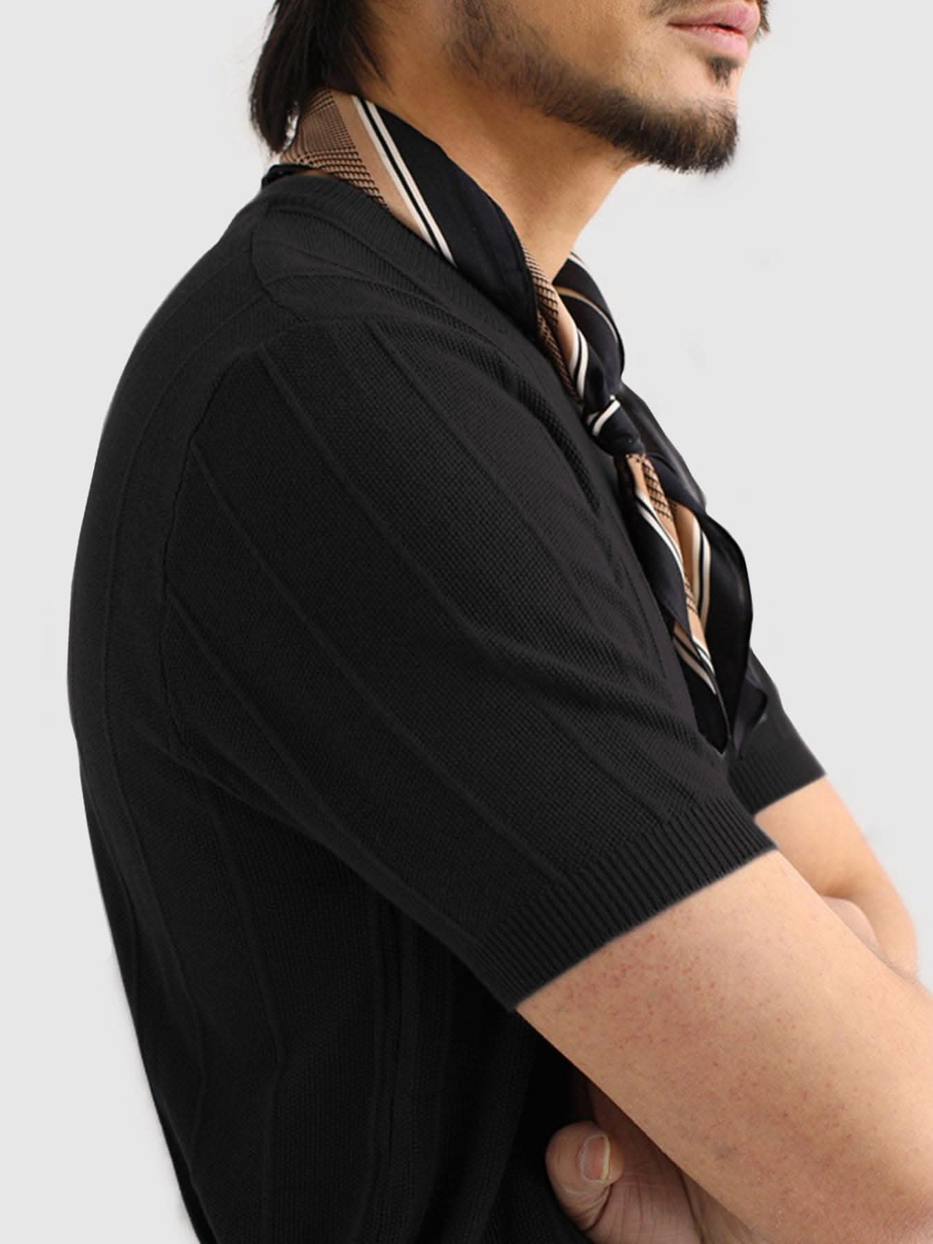 GentleKnit Breathable Striped Short Sleeve Knitted T-Shirt - Image 18