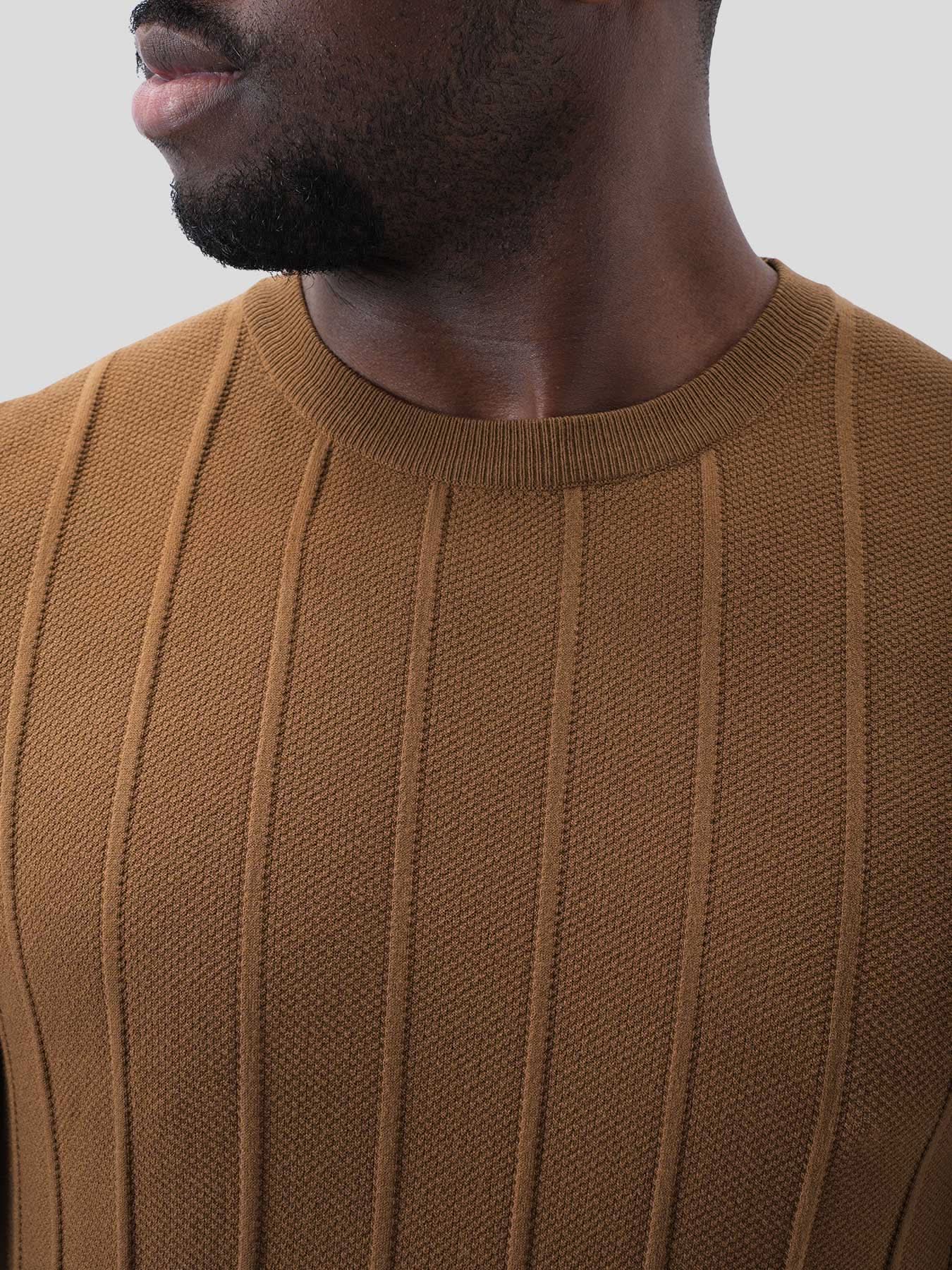 GentleKnit Breathable Striped Short Sleeve Knitted T-Shirt - Image 5