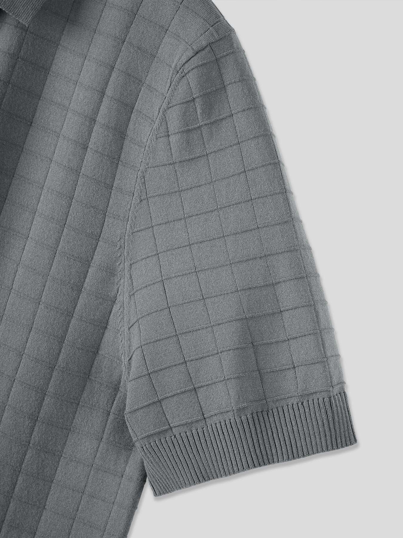 GentleKnit Checkered Short Sleeve Knitted Polo - Image 10