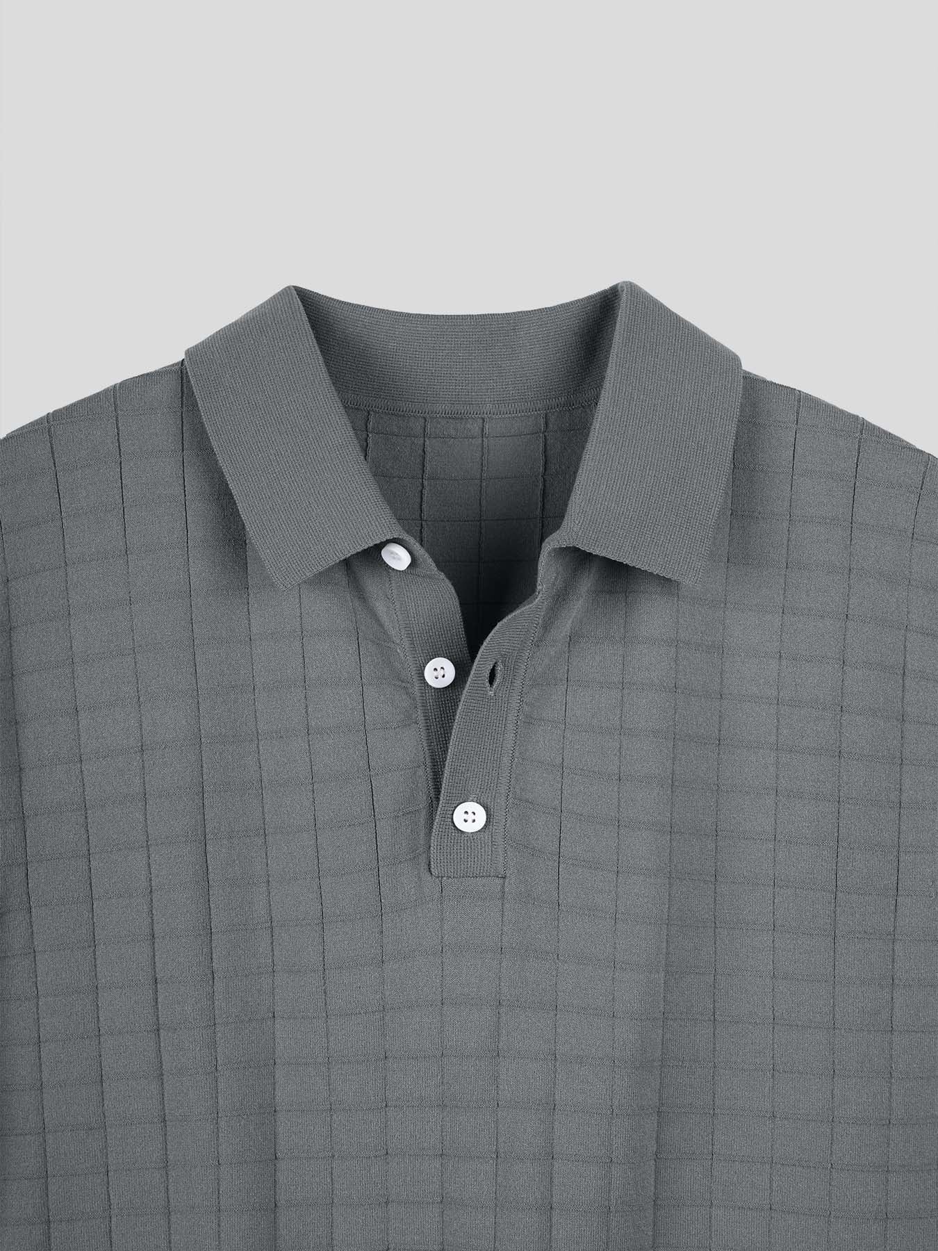 GentleKnit Checkered Short Sleeve Knitted Polo - Image 9