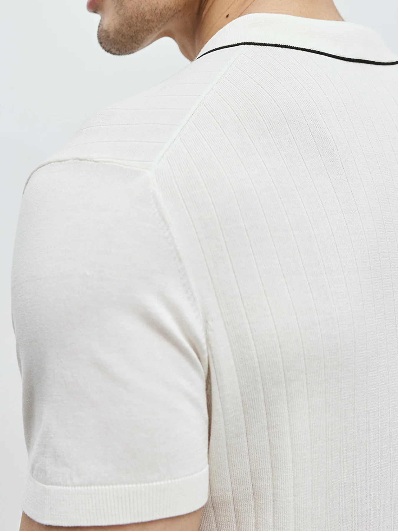 GentleKnit Contrast Color Short Sleeve Knitted Polo - Image 6