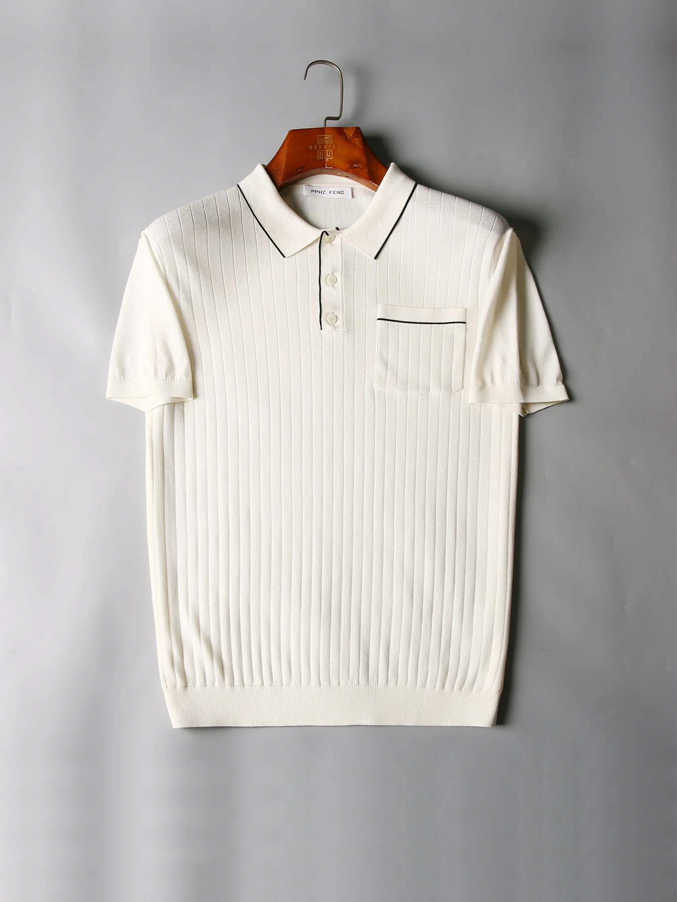 GentleKnit Contrast Color Short Sleeve Knitted Polo - Image 7