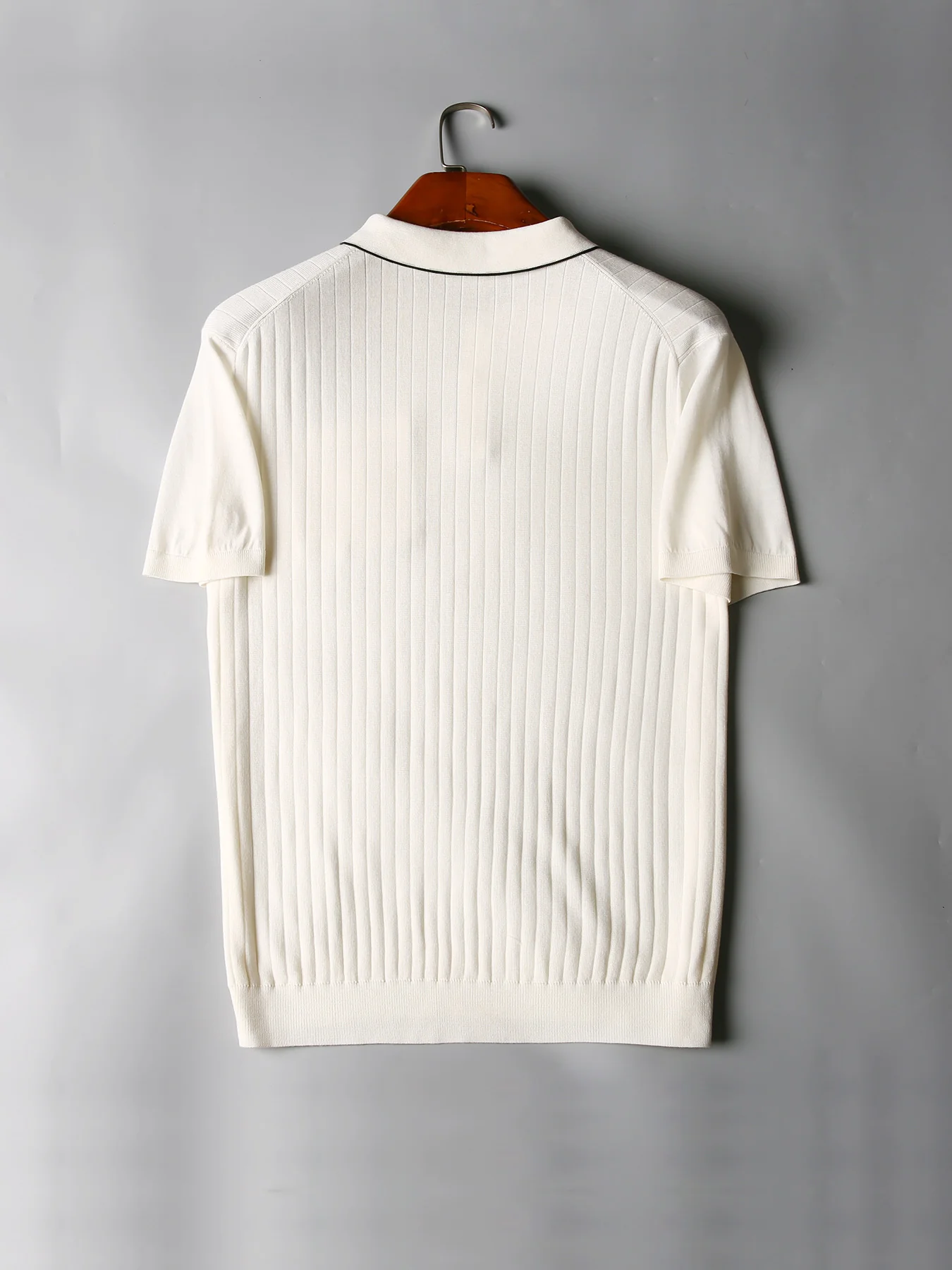 GentleKnit Contrast Color Short Sleeve Knitted Polo - Image 8