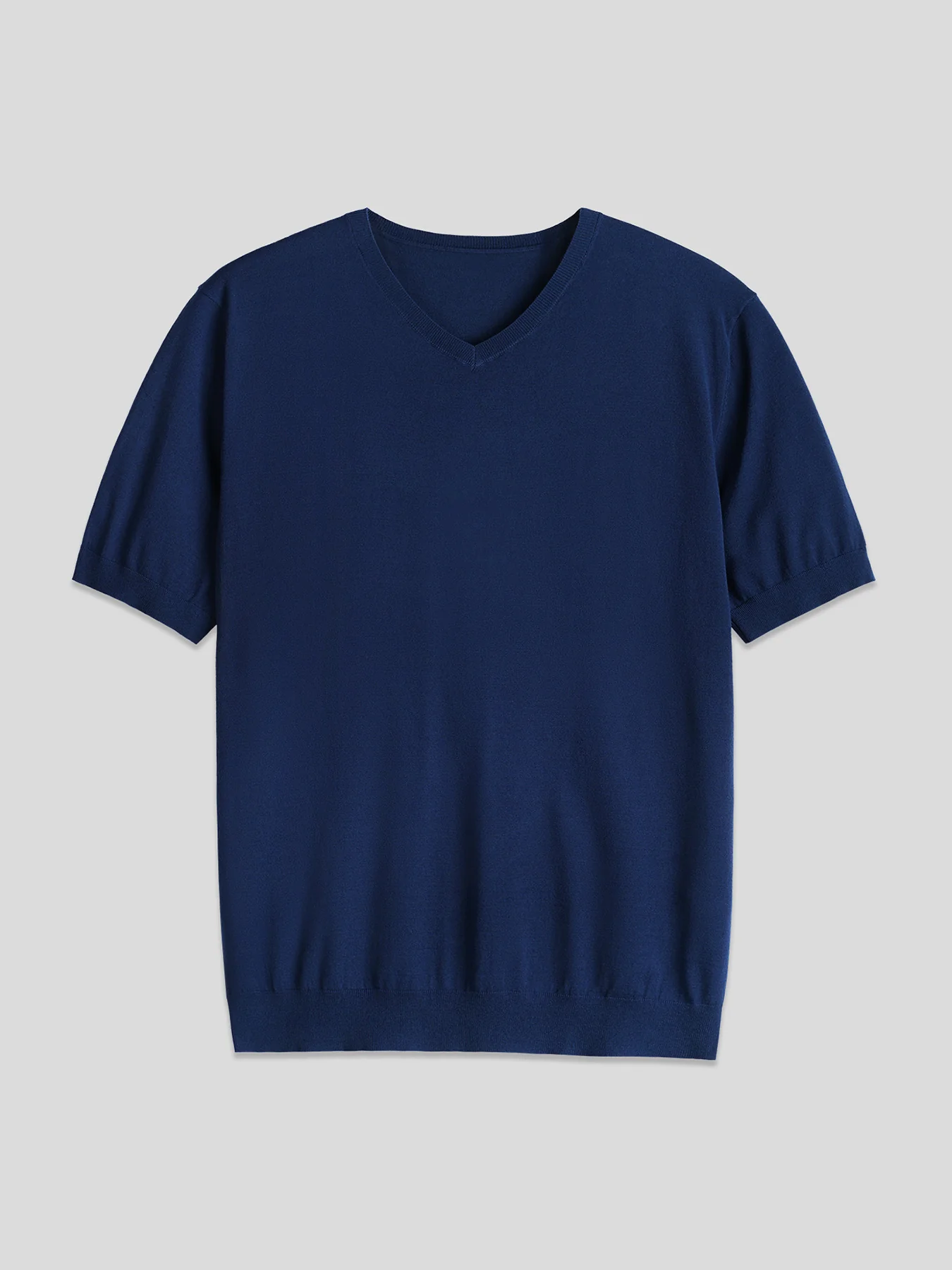 GentleKnit Short Sleeve V-neck Knitted T-Shirt - Image 14