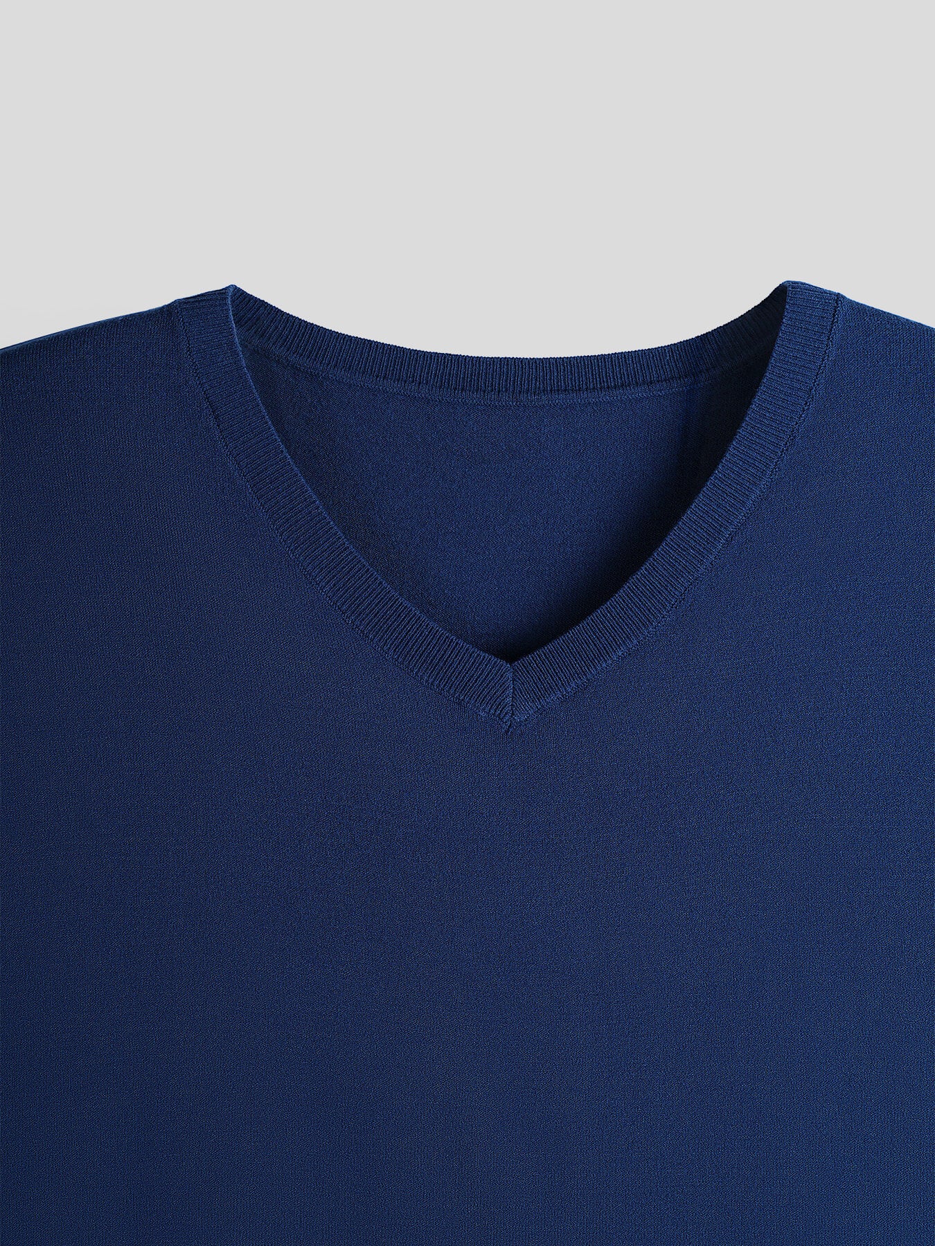 GentleKnit Short Sleeve V-neck Knitted T-Shirt - Image 15