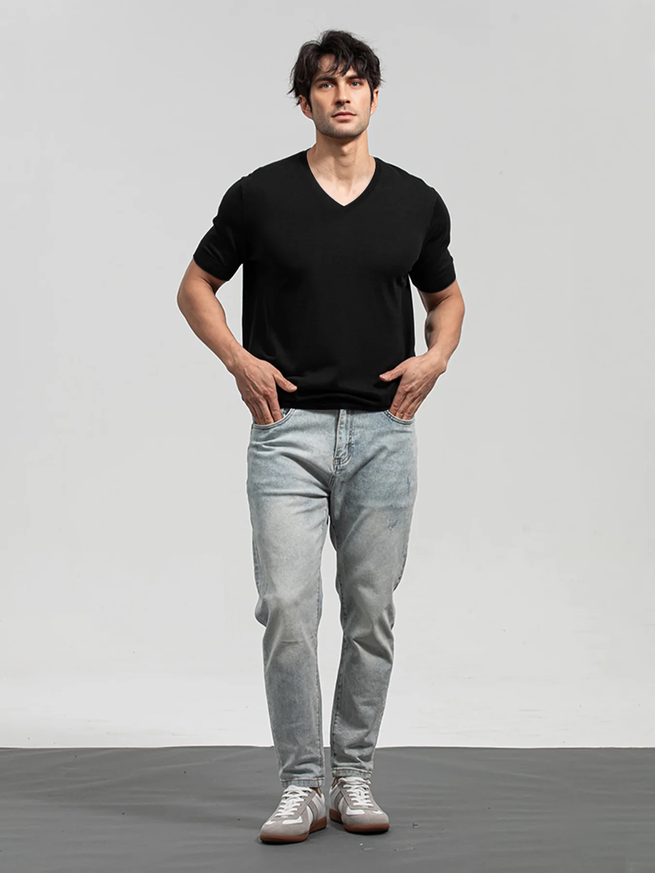 GentleKnit Short Sleeve V-neck Knitted T-Shirt - Image 19