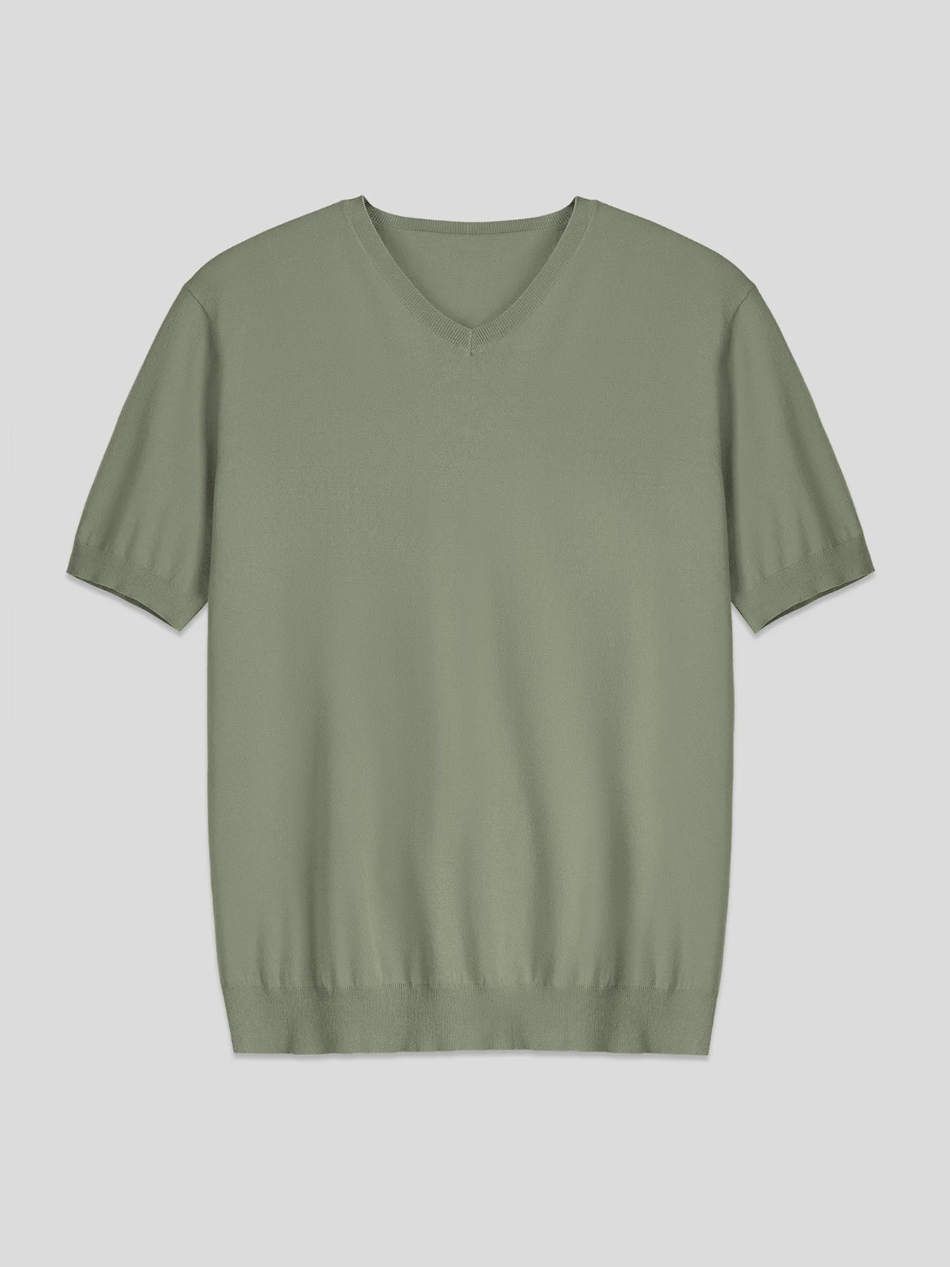 GentleKnit Short Sleeve V-neck Knitted T-Shirt - Image 25