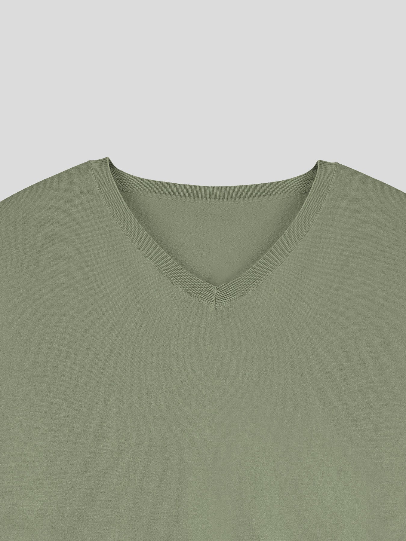 GentleKnit Short Sleeve V-neck Knitted T-Shirt - Image 26