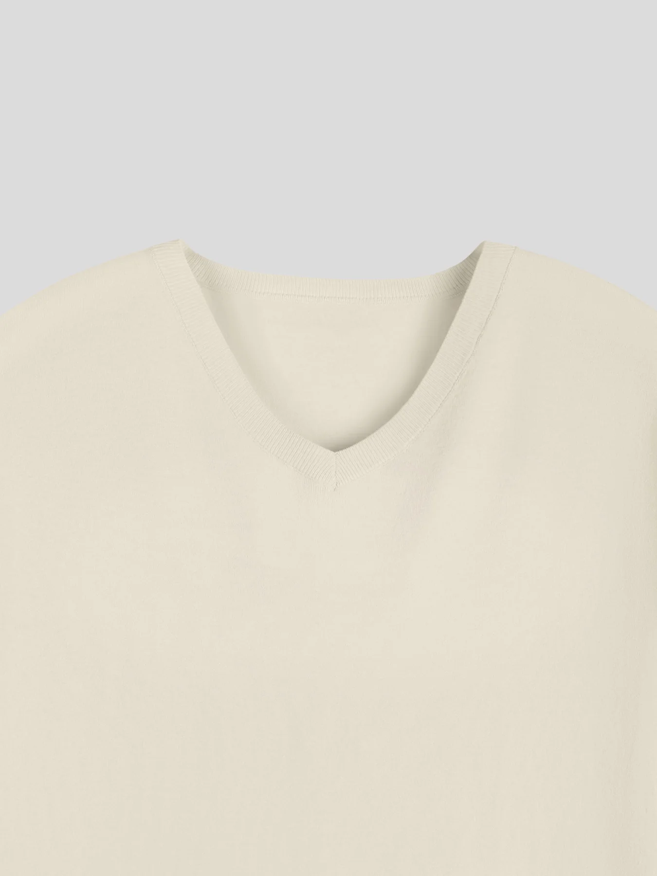 GentleKnit Short Sleeve V-neck Knitted T-Shirt - Image 6