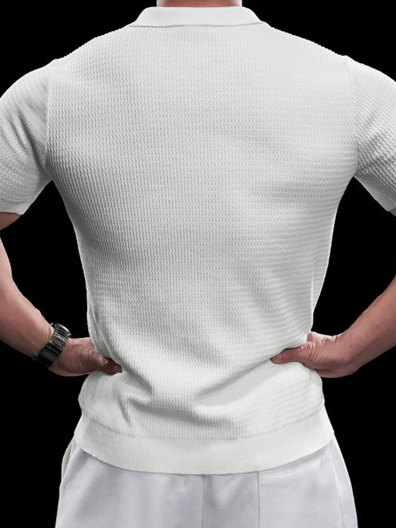 FlexKnit Active Knitted Buttonless Polo - Image 3