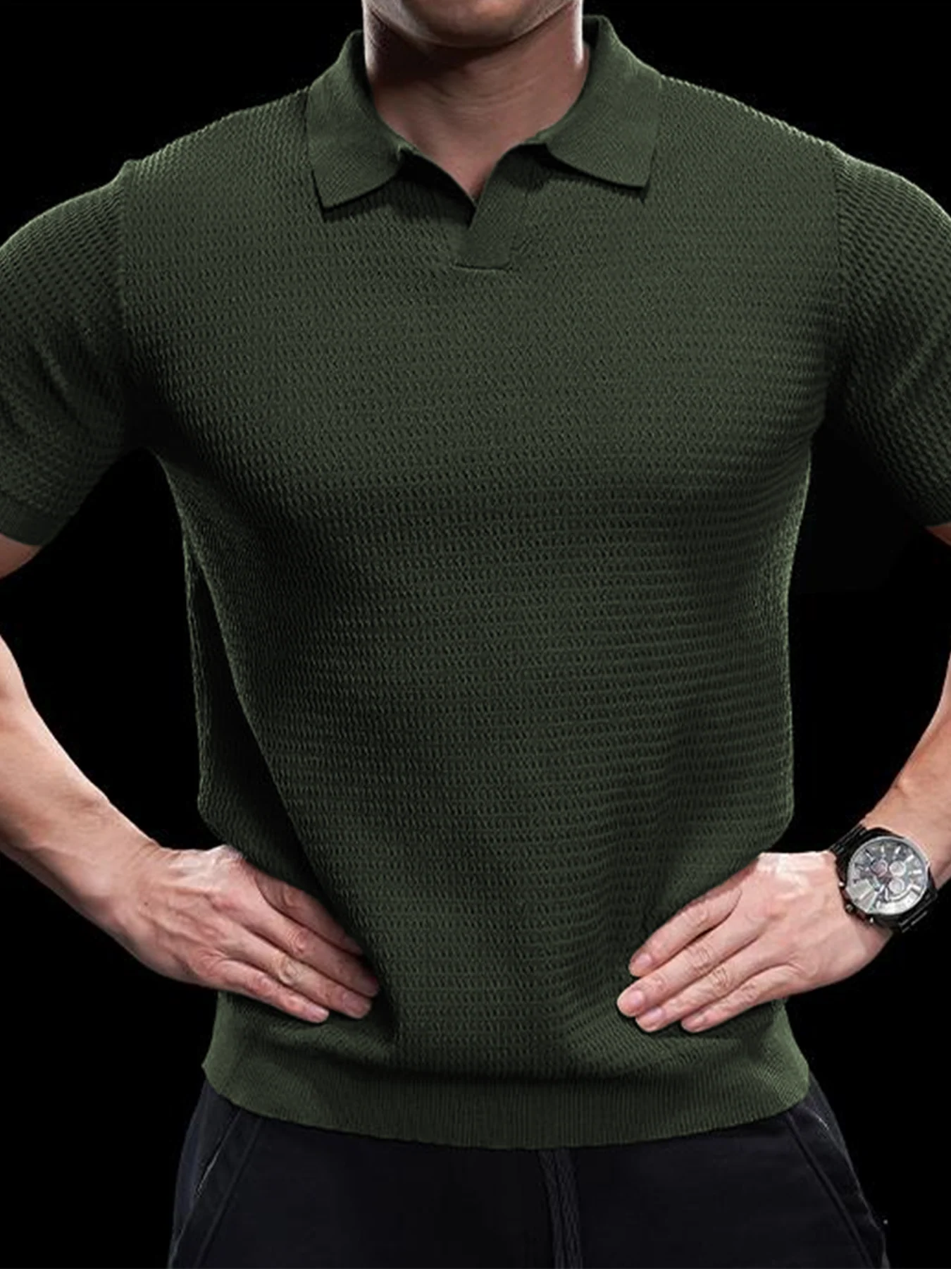 FlexKnit Active Knitted Buttonless Polo - Image 35