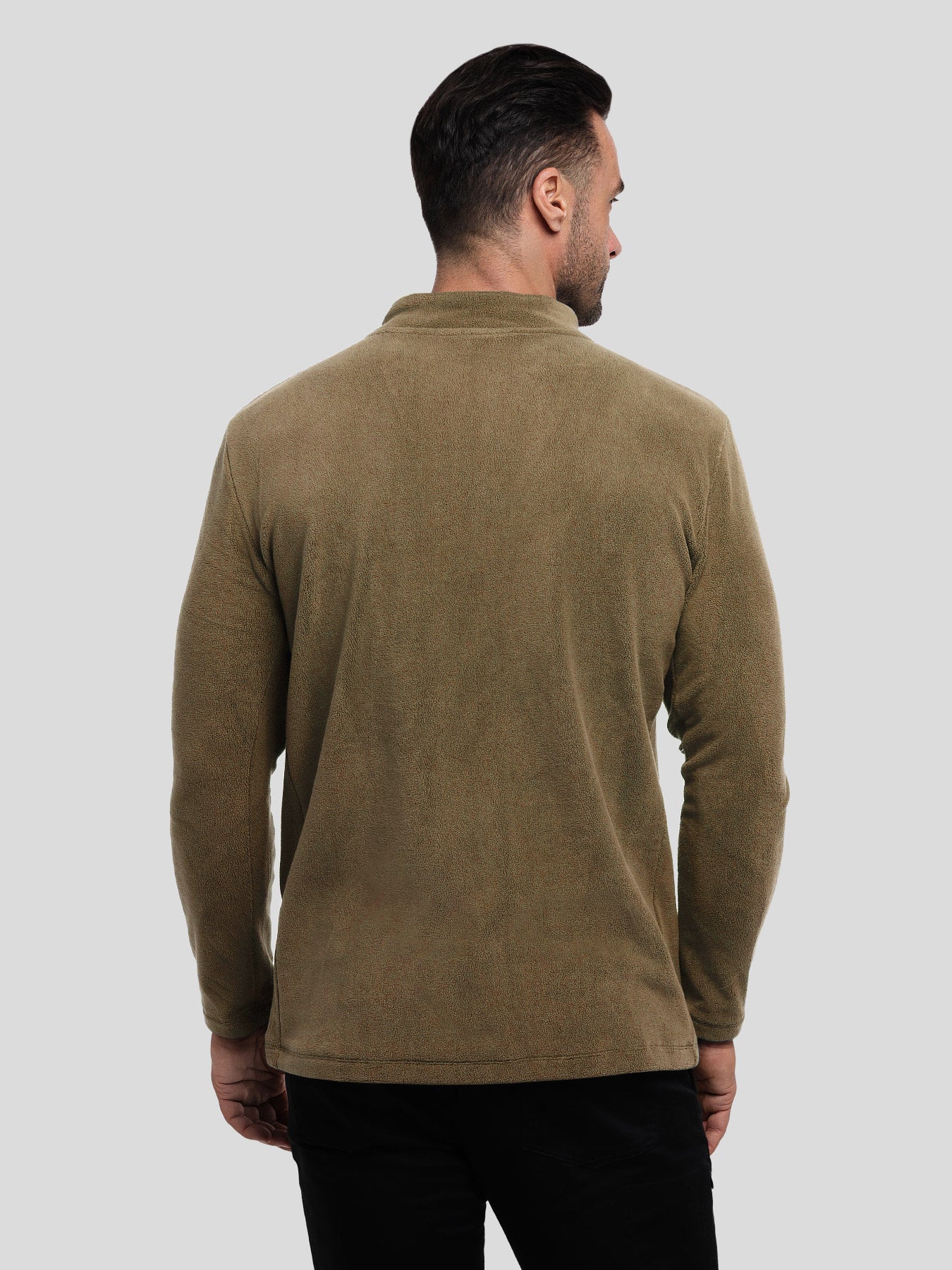 LuxeCozy Fleece Half Zip Mock Neck Sweatshirt - Image 11