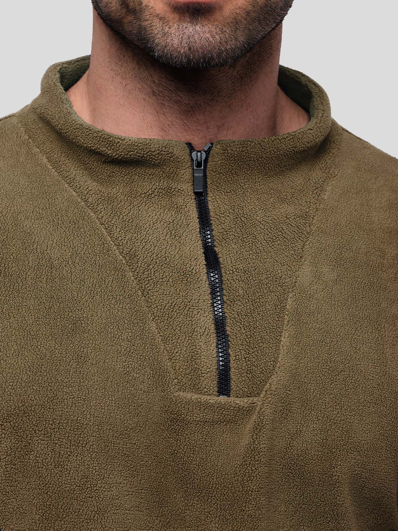 LuxeCozy Fleece Half Zip Mock Neck Sweatshirt - Image 12