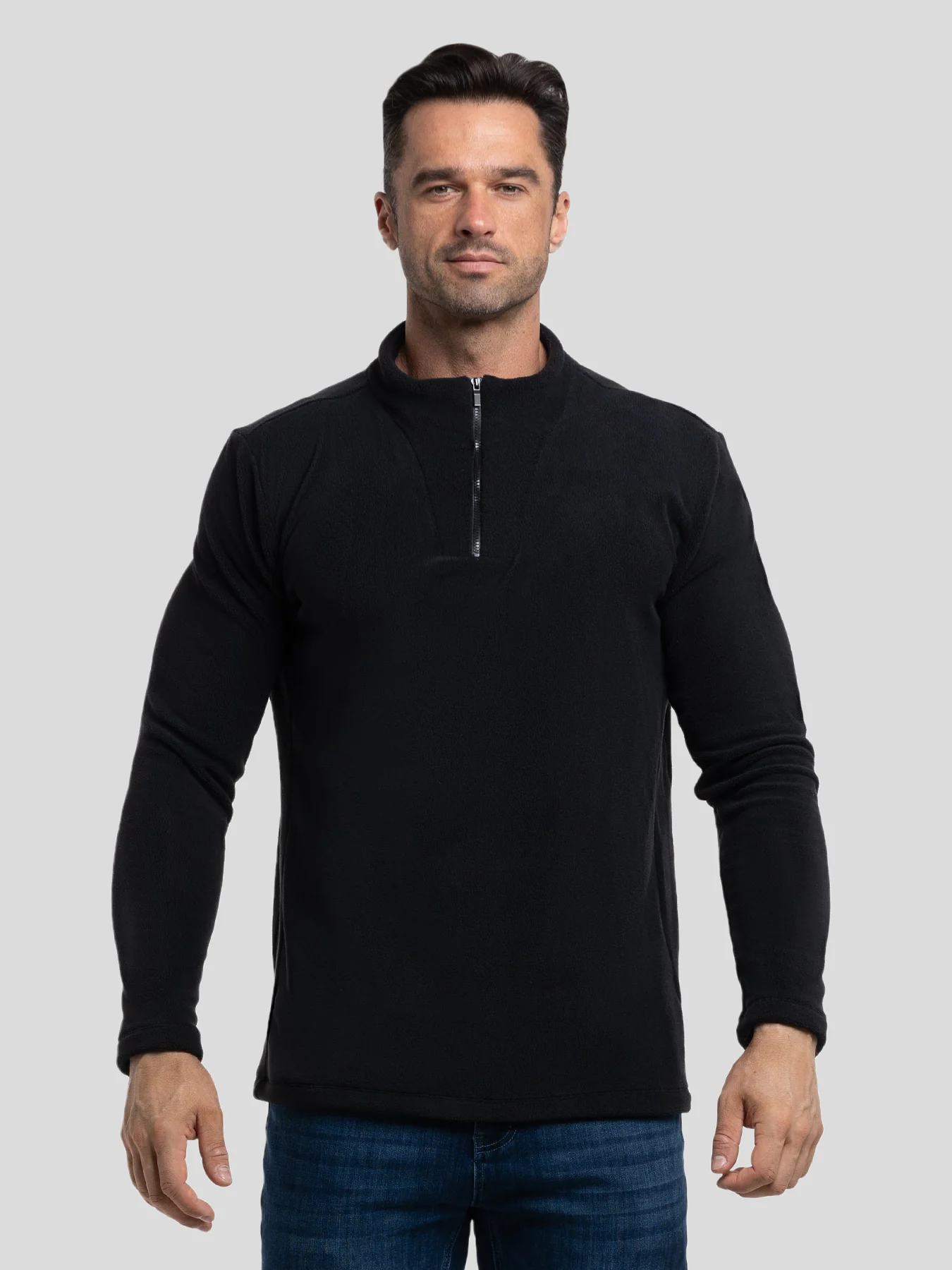 LuxeCozy Fleece Half Zip Mock Neck Sweatshirt - Image 13