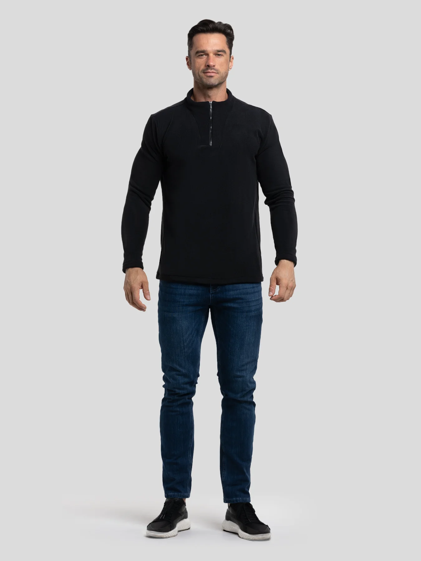 LuxeCozy Fleece Half Zip Mock Neck Sweatshirt - Image 15