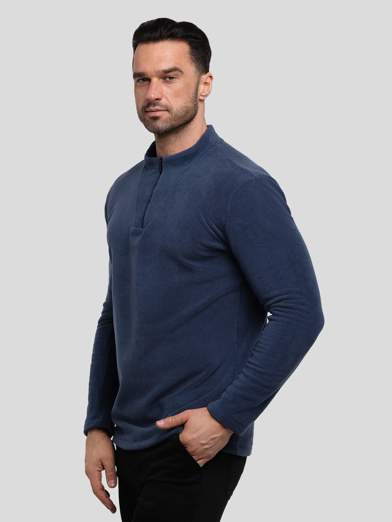 LuxeCozy Fleece Half Zip Mock Neck Sweatshirt - Image 19