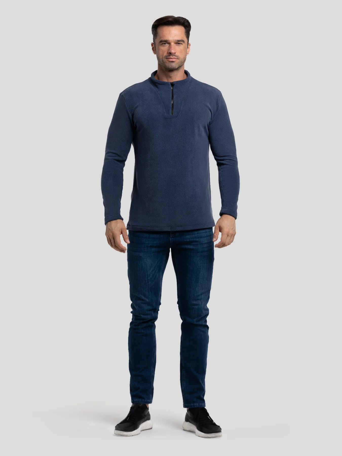 LuxeCozy Fleece Half Zip Mock Neck Sweatshirt - Image 20