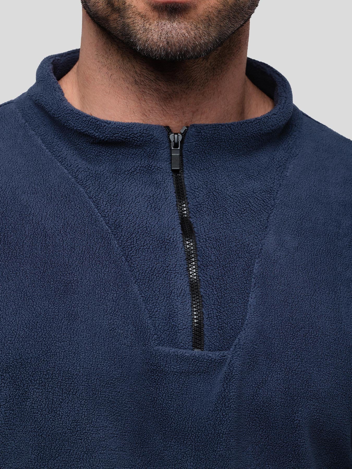 LuxeCozy Fleece Half Zip Mock Neck Sweatshirt - Image 22