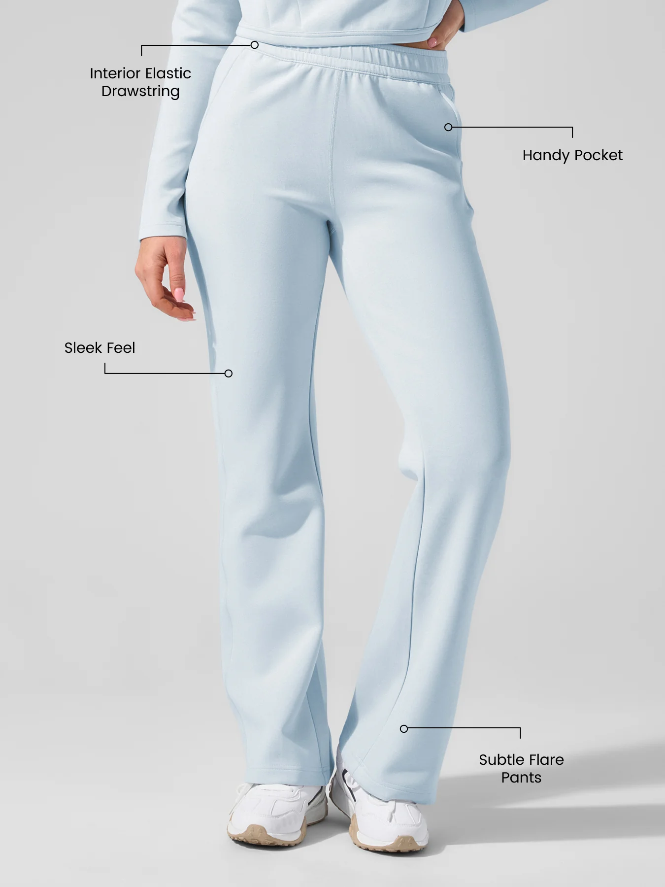 Modal Blend Drawstring Flare Pants - Image 4