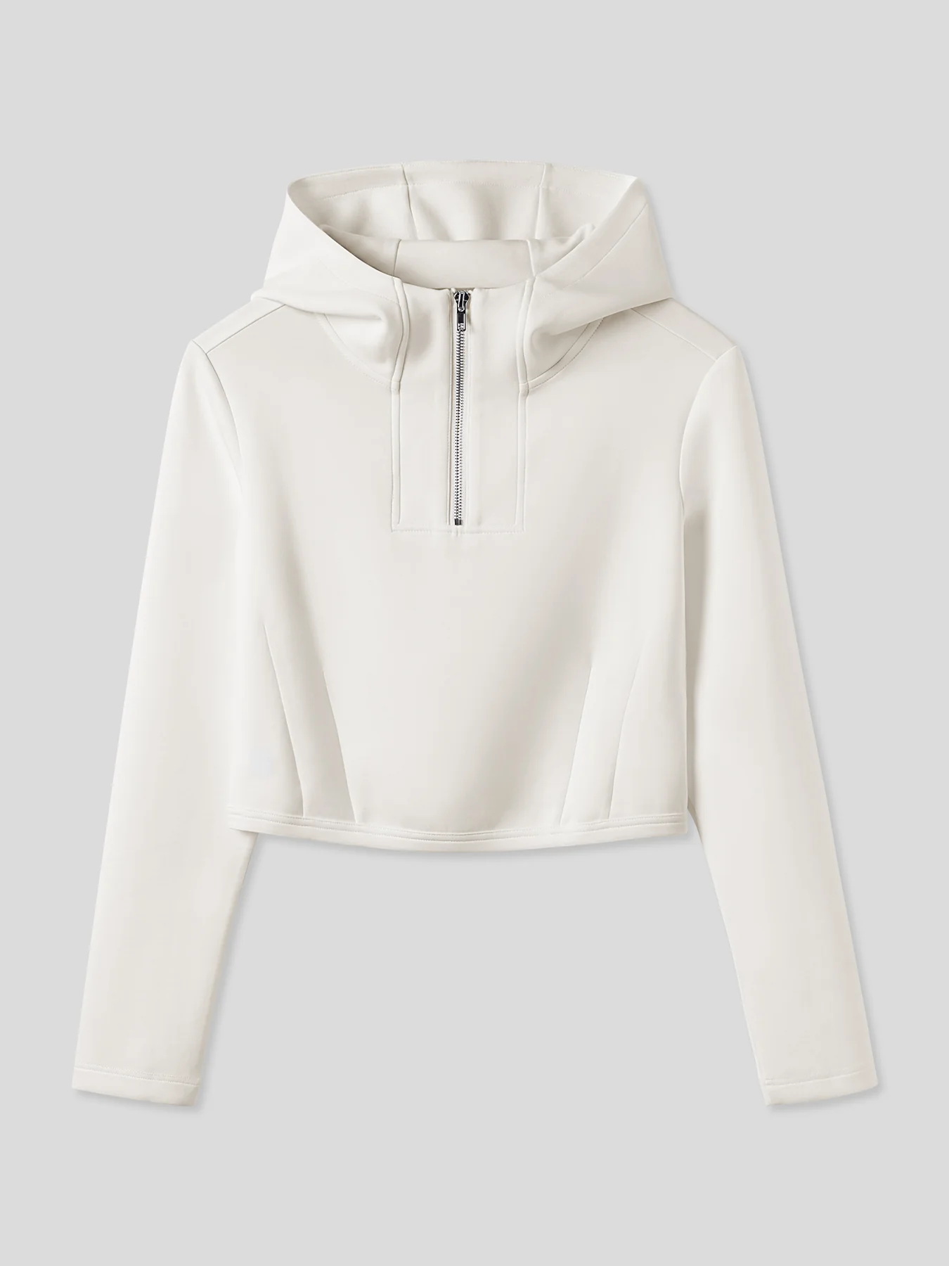 Modal Blend Hooded Zip Curved Hem - Image 6