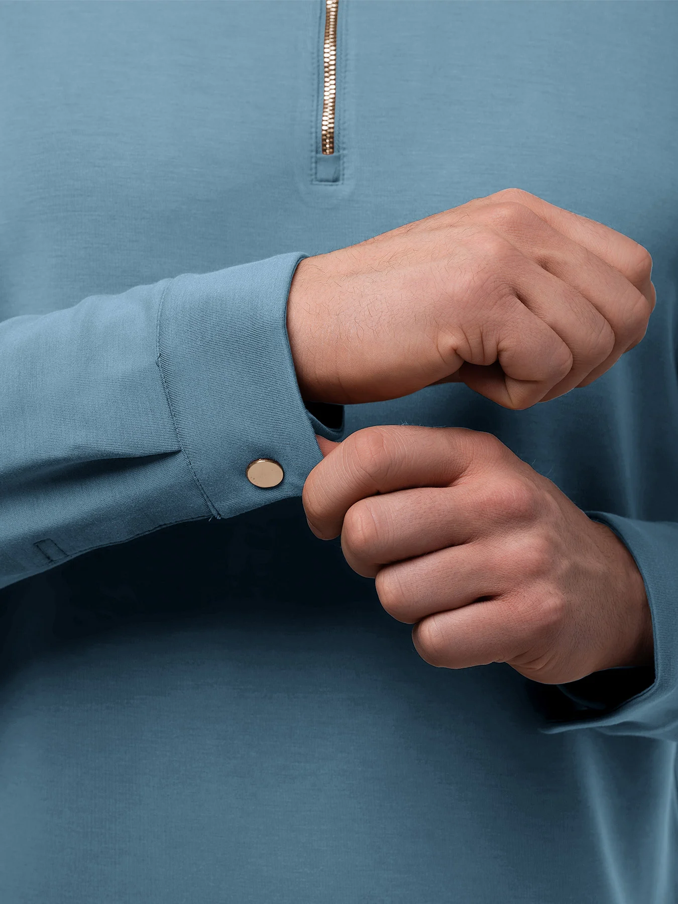 Modal Blend Long Sleeve Half Zip Polo - Image 10