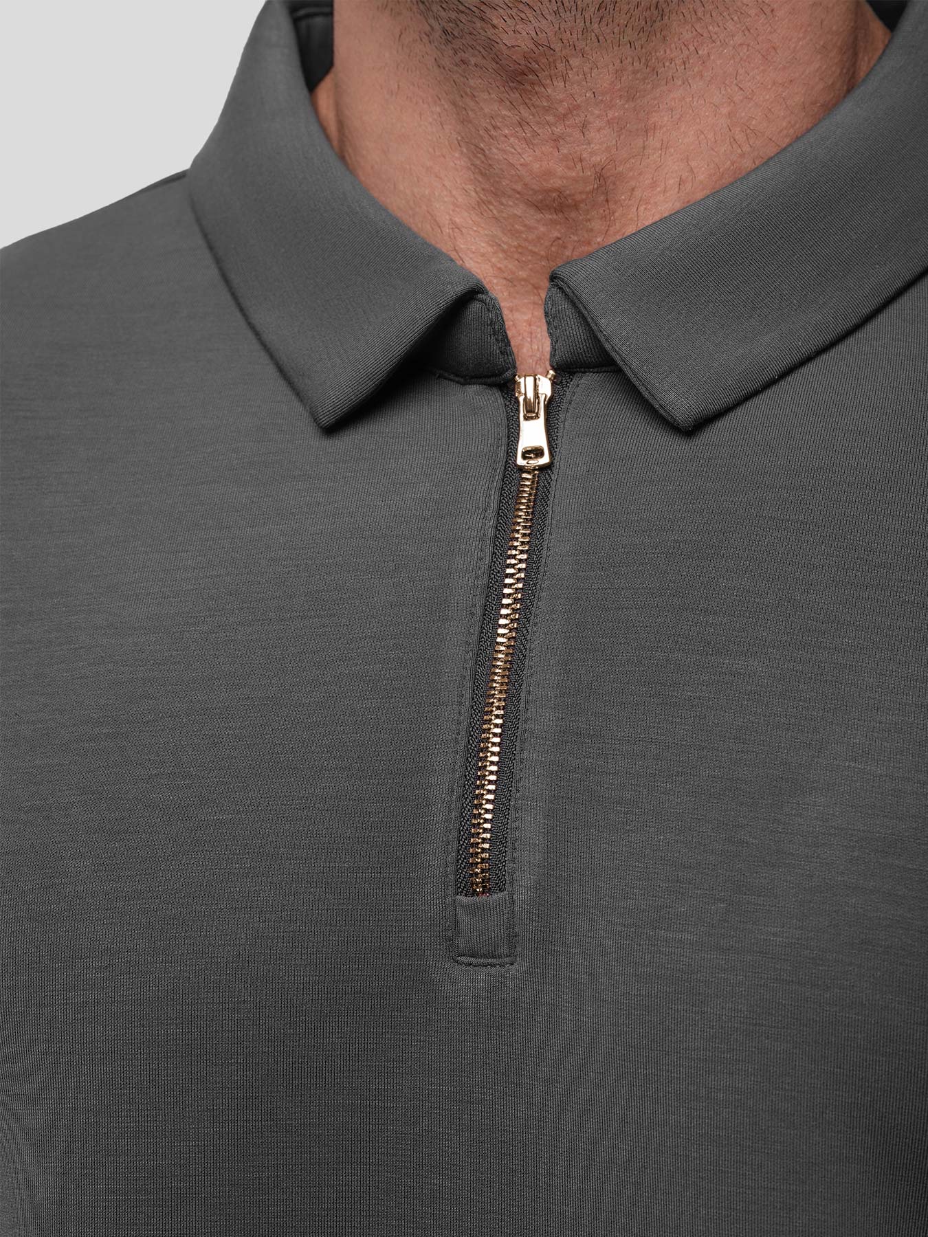 Modal Blend Long Sleeve Half Zip Polo - Image 13