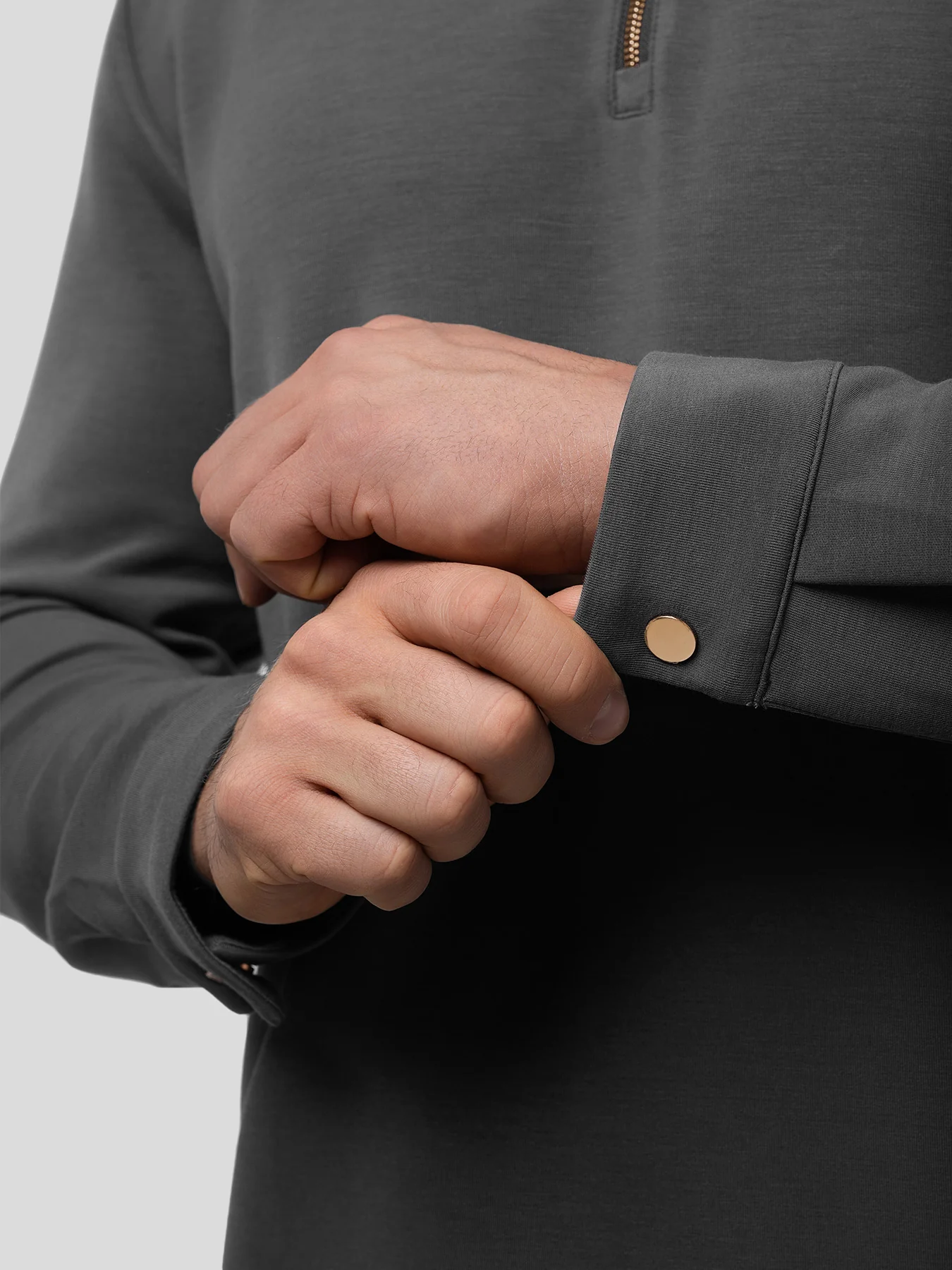 Modal Blend Long Sleeve Half Zip Polo - Image 14