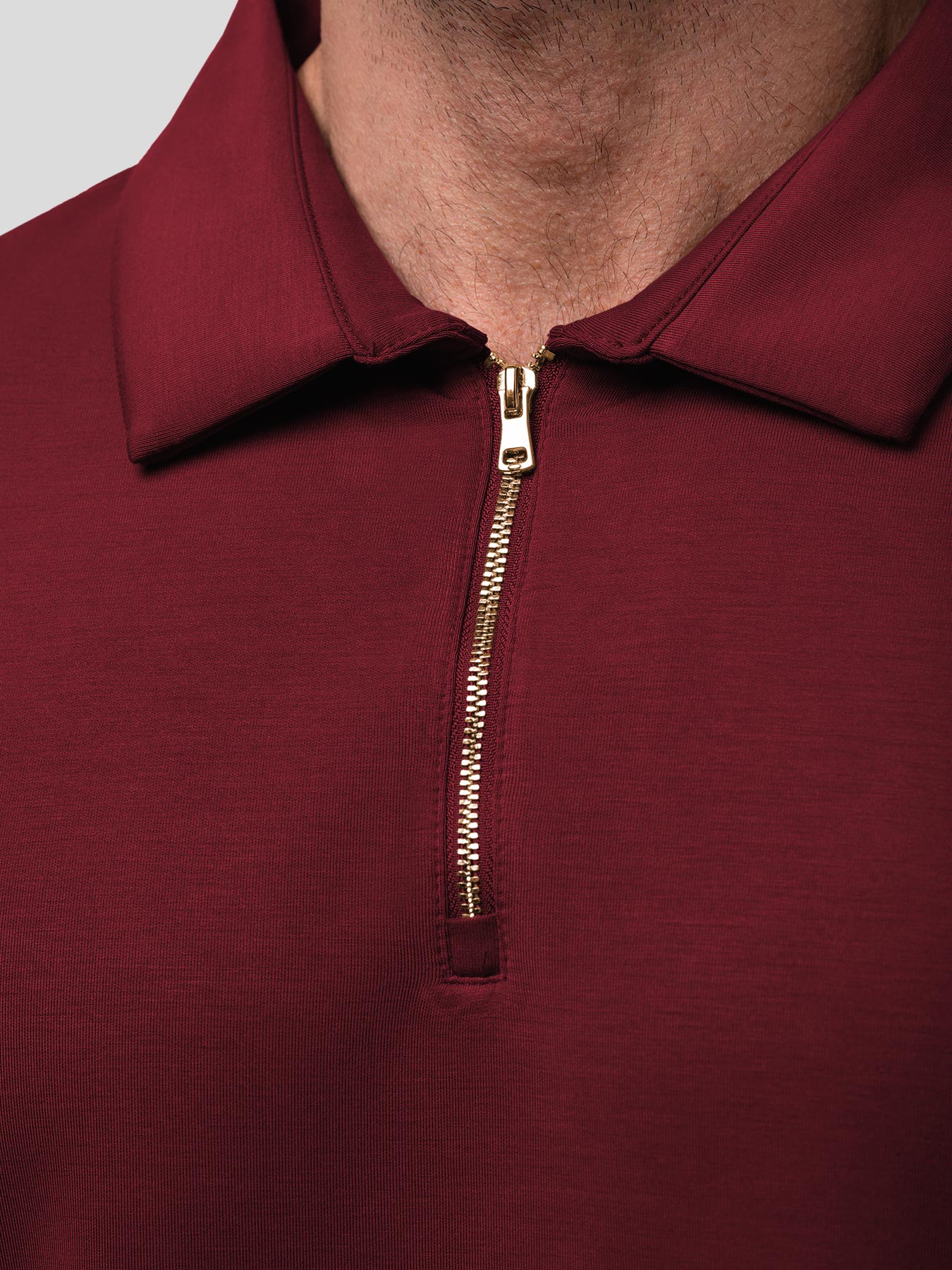 Modal Blend Long Sleeve Half Zip Polo - Image 18