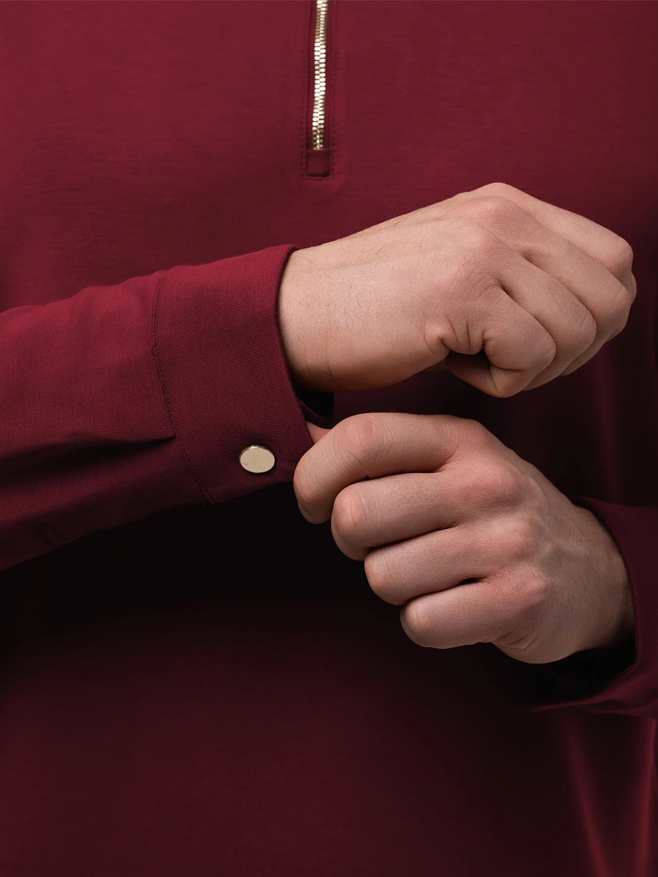 Modal Blend Long Sleeve Half Zip Polo - Image 19