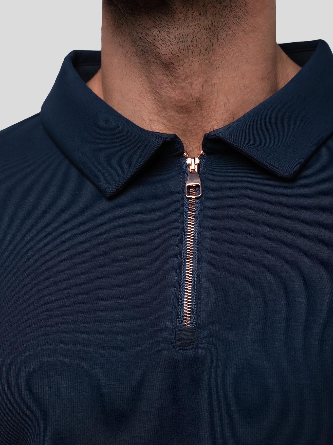 Modal Blend Long Sleeve Half Zip Polo - Image 27